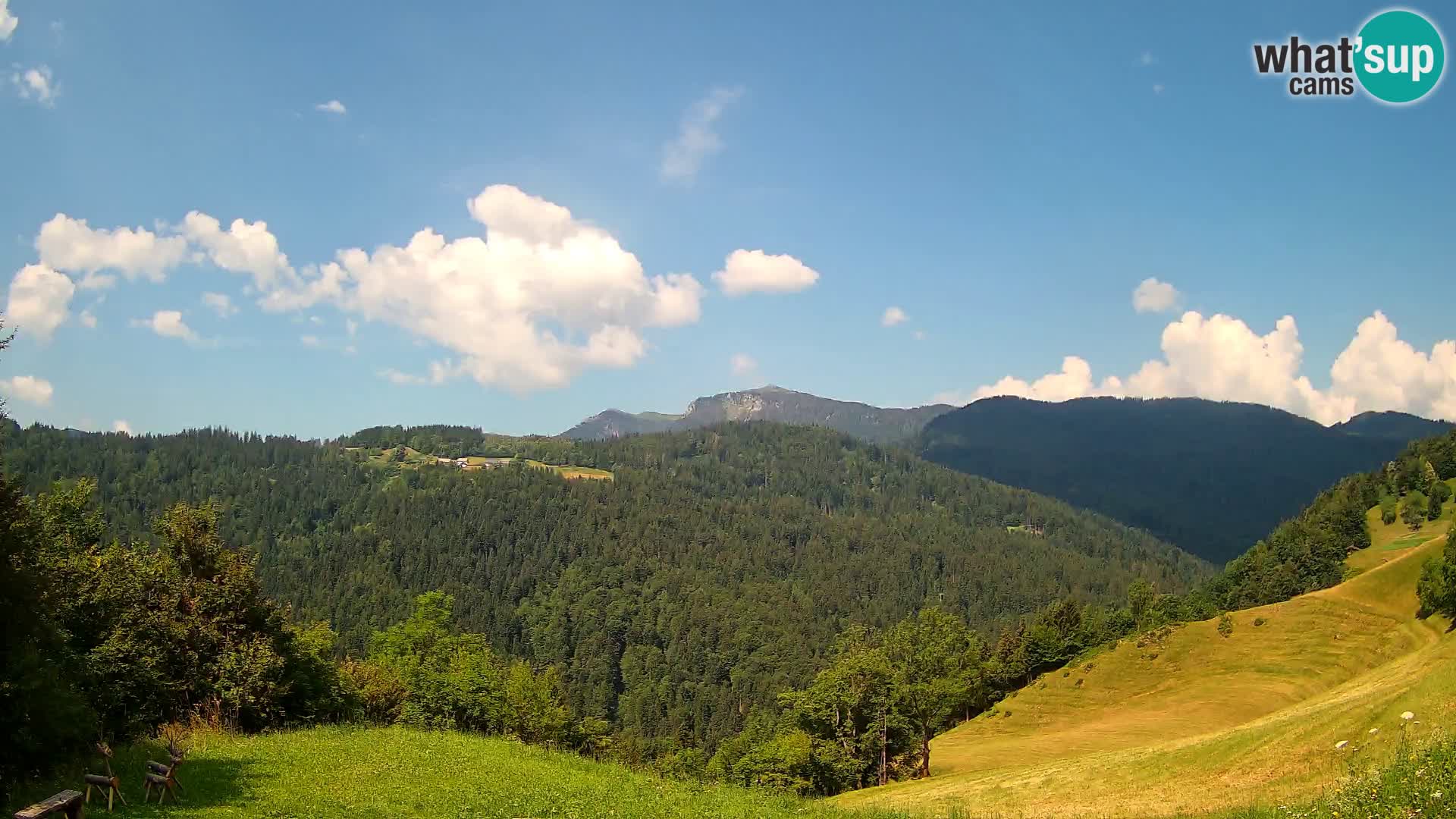 Webcam Brunarica Dražgoše – Liveblick auf Ratitovec (1666 m)