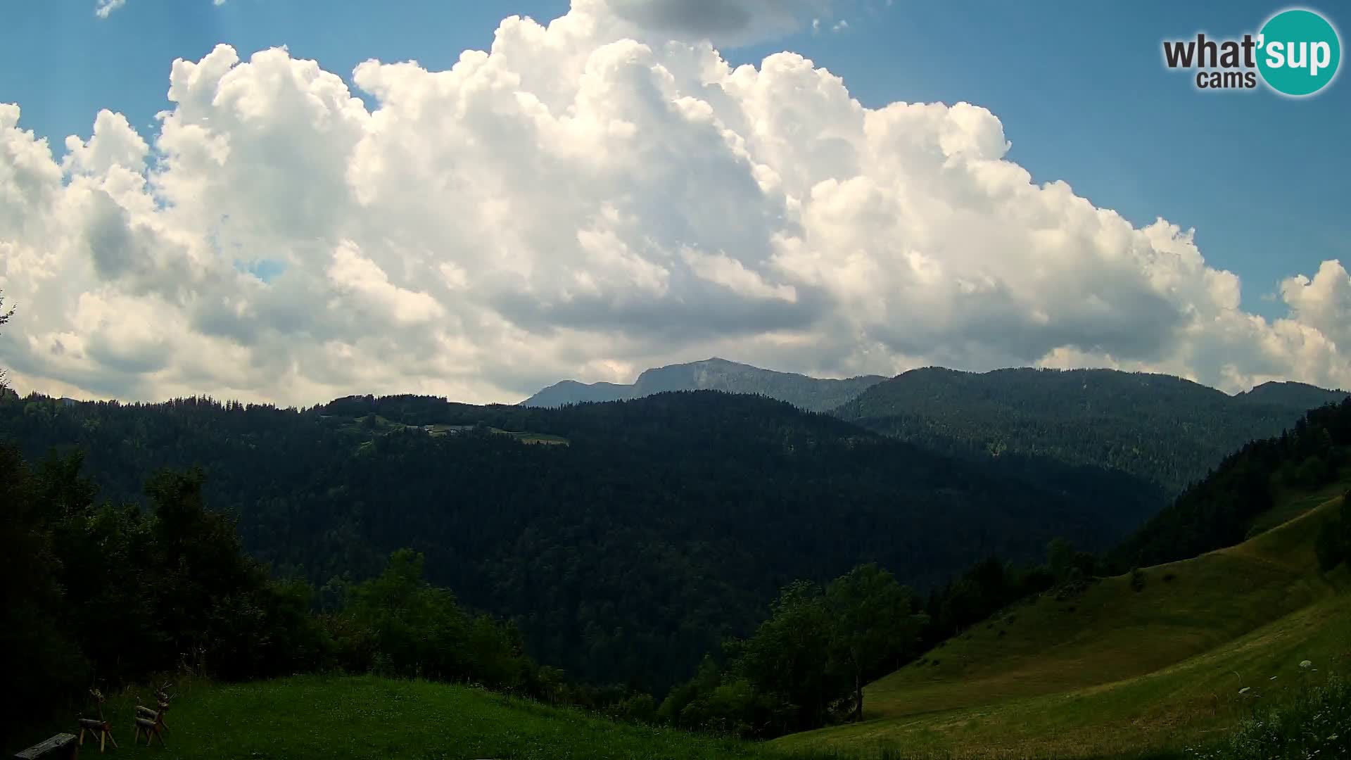 Webcam Brunarica Dražgoše – Liveblick auf Ratitovec (1666 m)