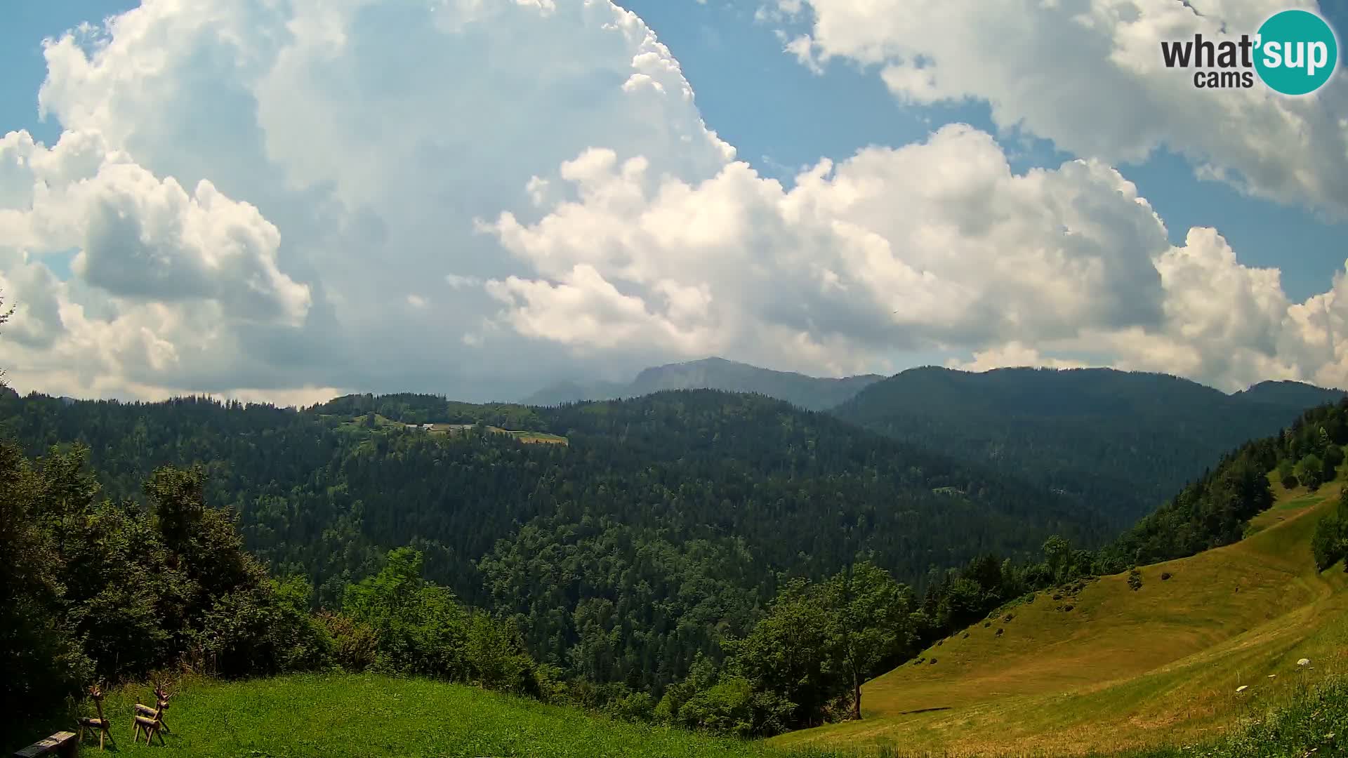 Webcam Brunarica Dražgoše – Liveblick auf Ratitovec (1666 m)