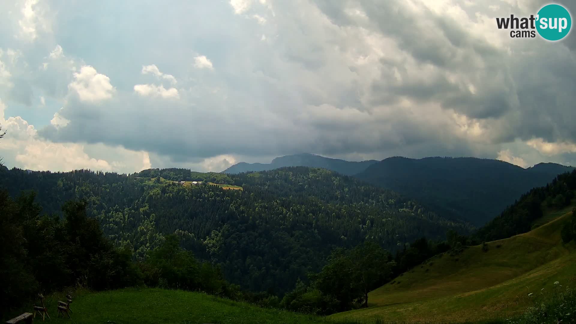 Webcam Brunarica Dražgoše – Liveblick auf Ratitovec (1666 m)