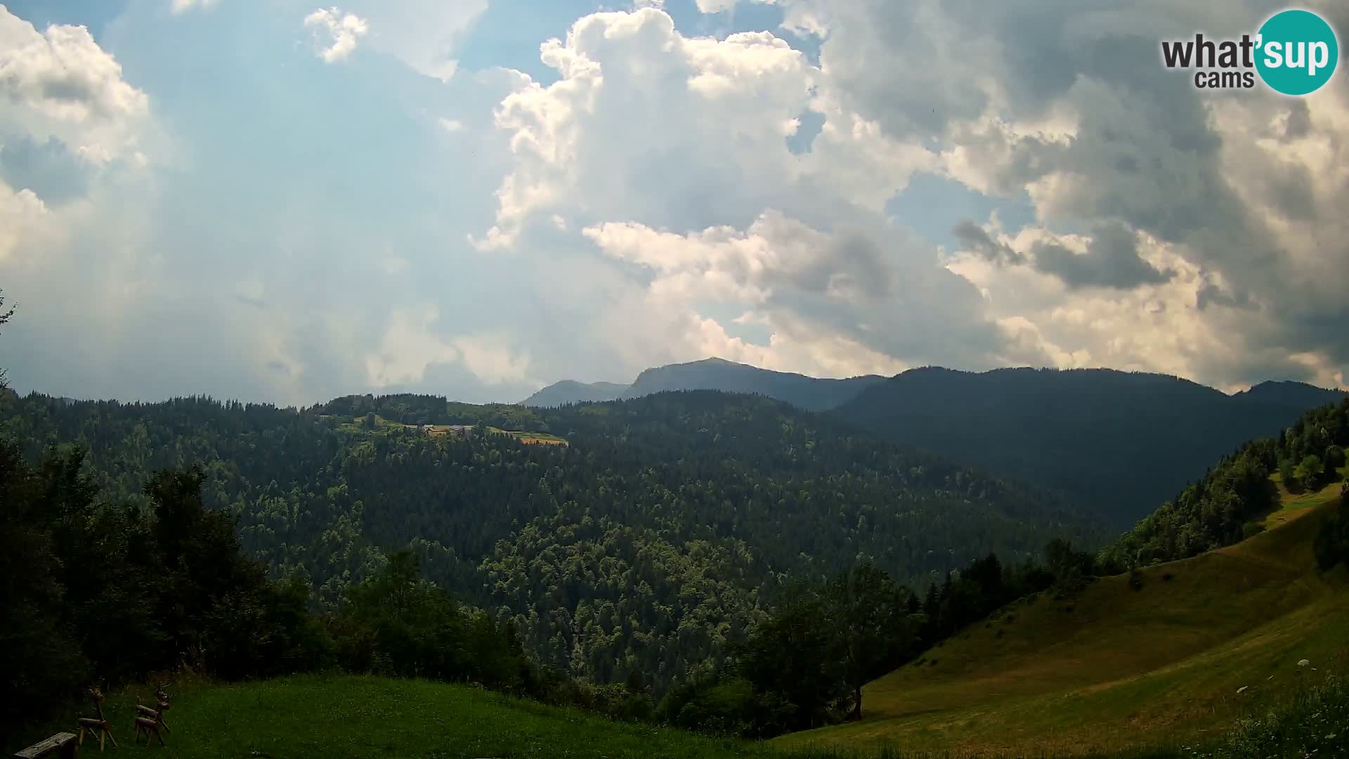 Webcam Brunarica Dražgoše – Live View of Ratitovec (1666 m)
