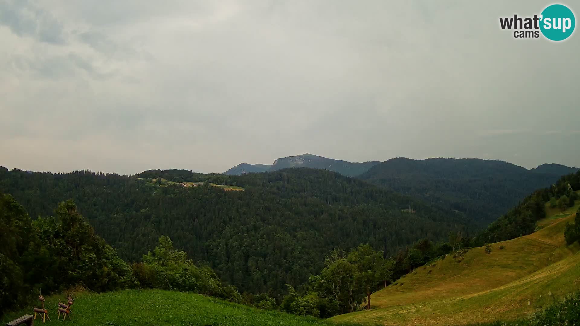 Webcam Brunarica Dražgoše – Liveblick auf Ratitovec (1666 m)