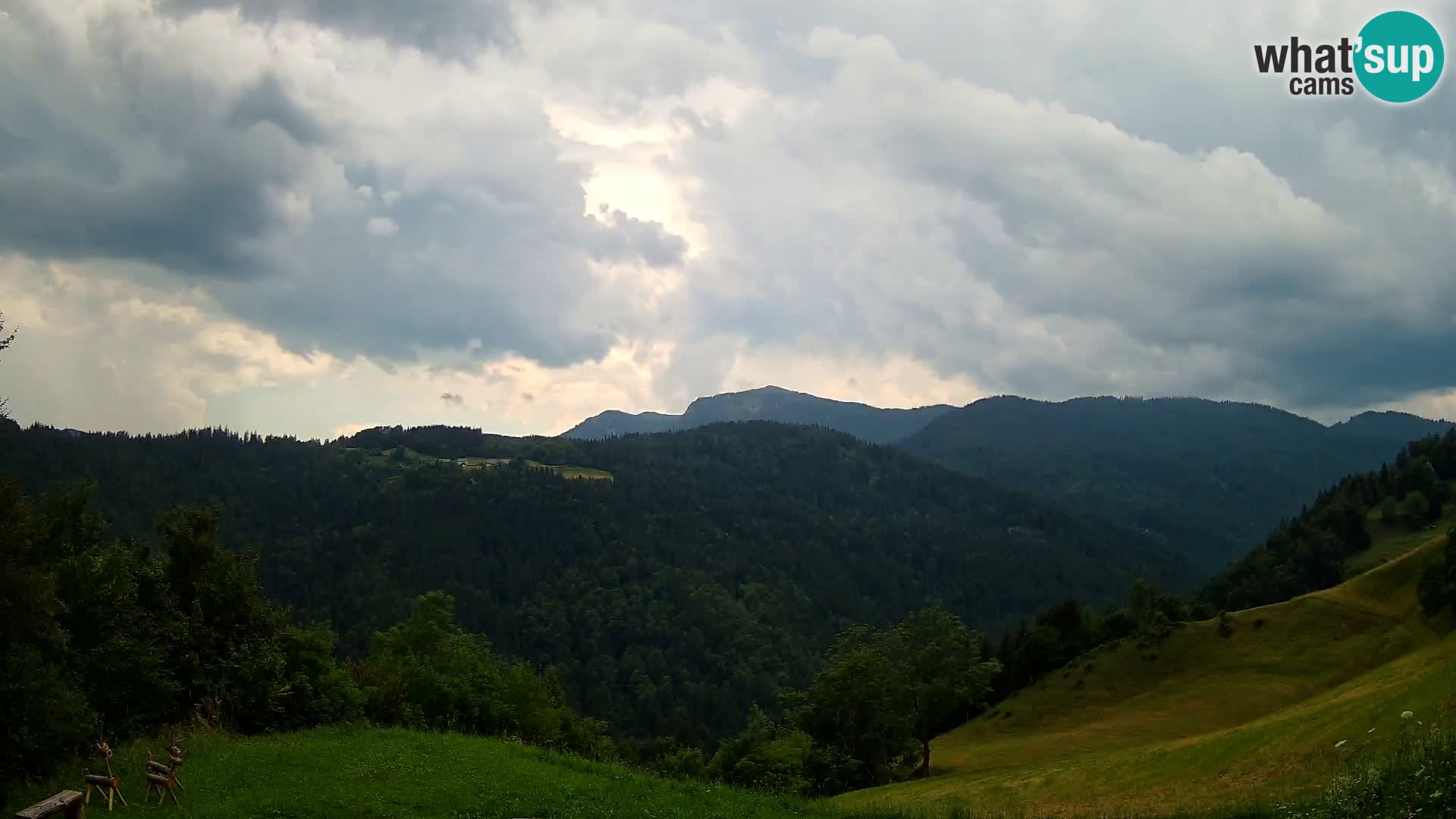 Webcam Brunarica Dražgoše – Live View of Ratitovec (1666 m)