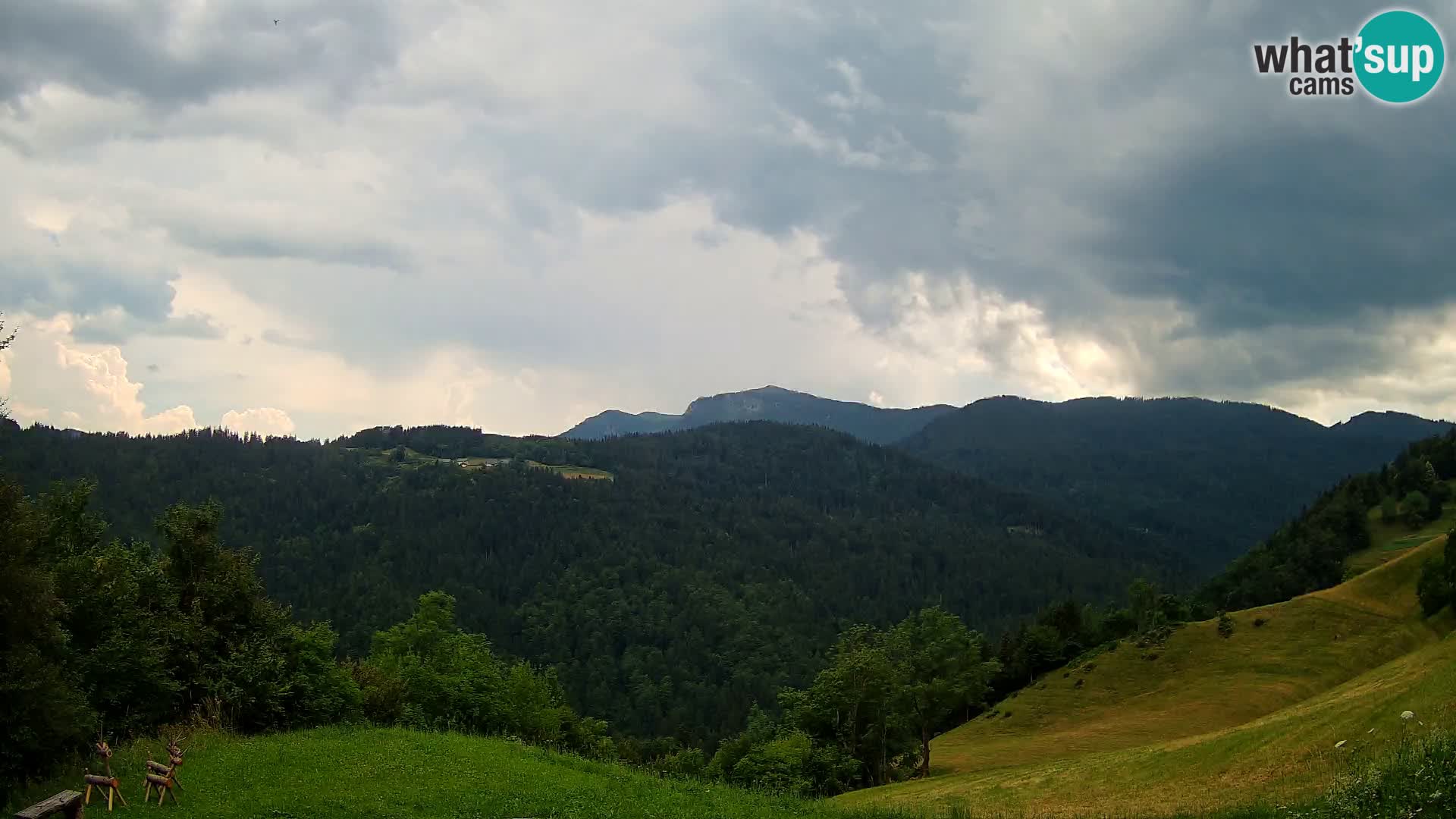 Webcam Brunarica Dražgoše – Live View of Ratitovec (1666 m)