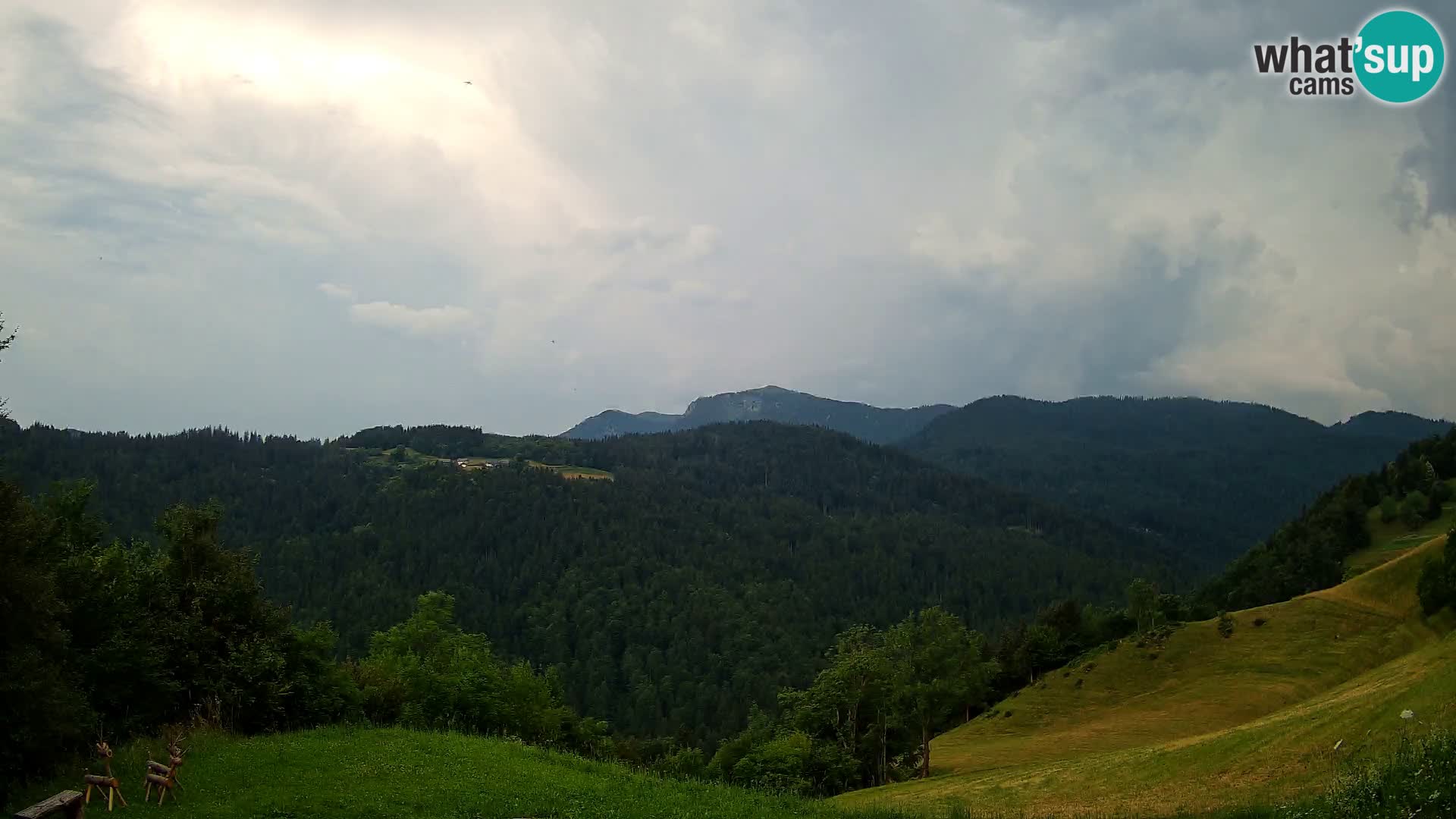Webcam Brunarica Dražgoše – Live View of Ratitovec (1666 m)