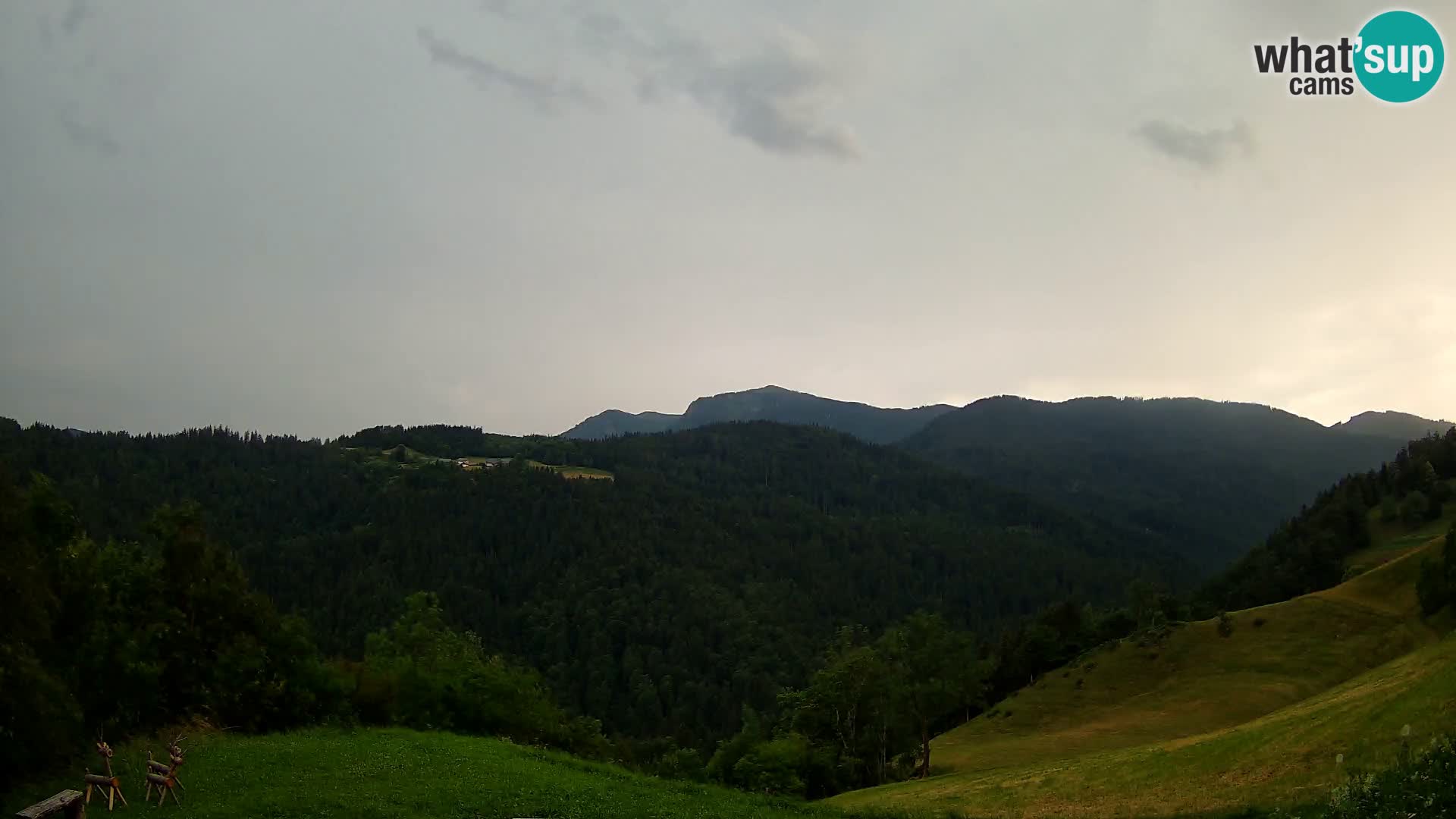 Webcam Brunarica Dražgoše – Liveblick auf Ratitovec (1666 m)