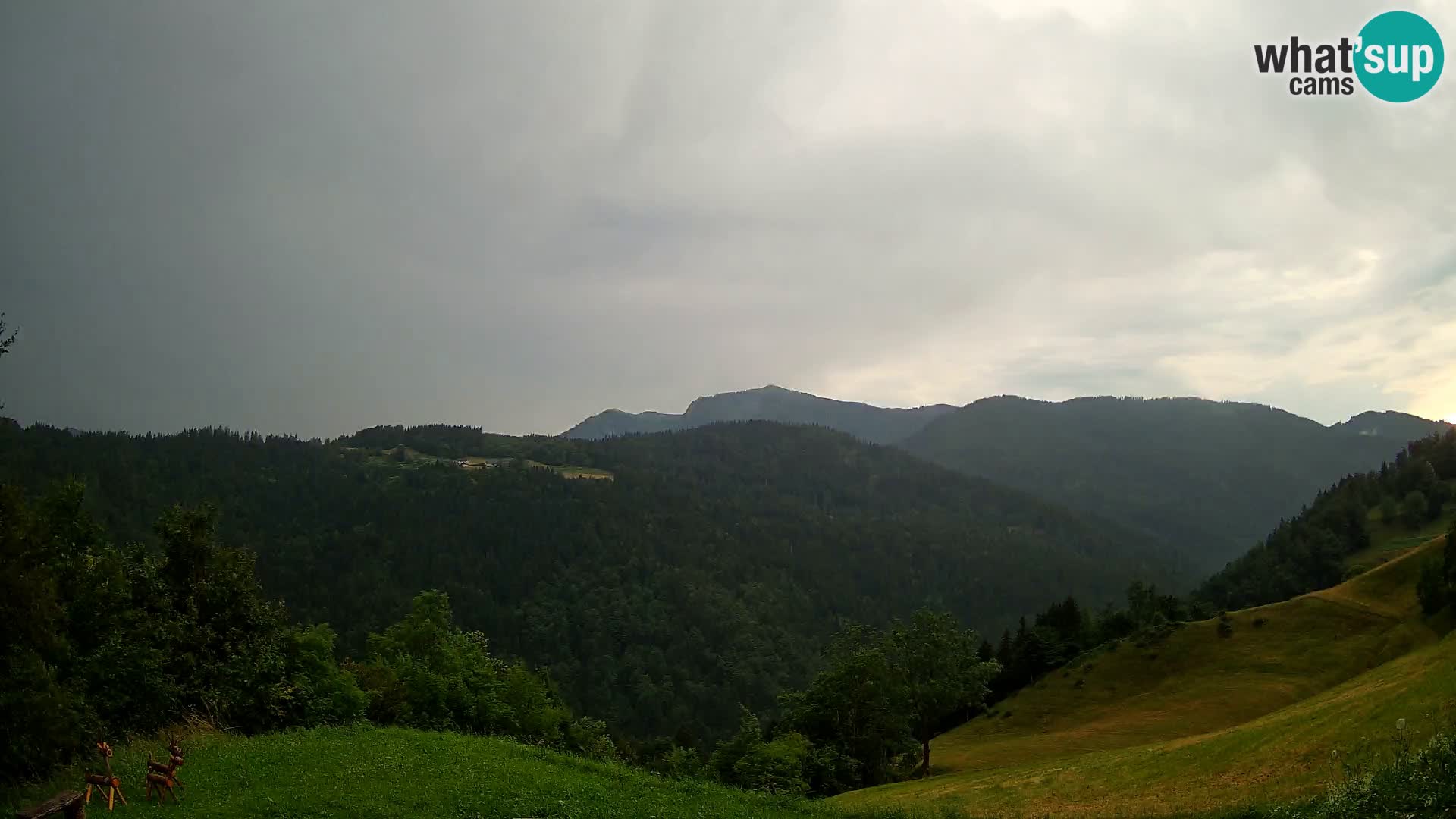 Webcam Brunarica Dražgoše – Live View of Ratitovec (1666 m)
