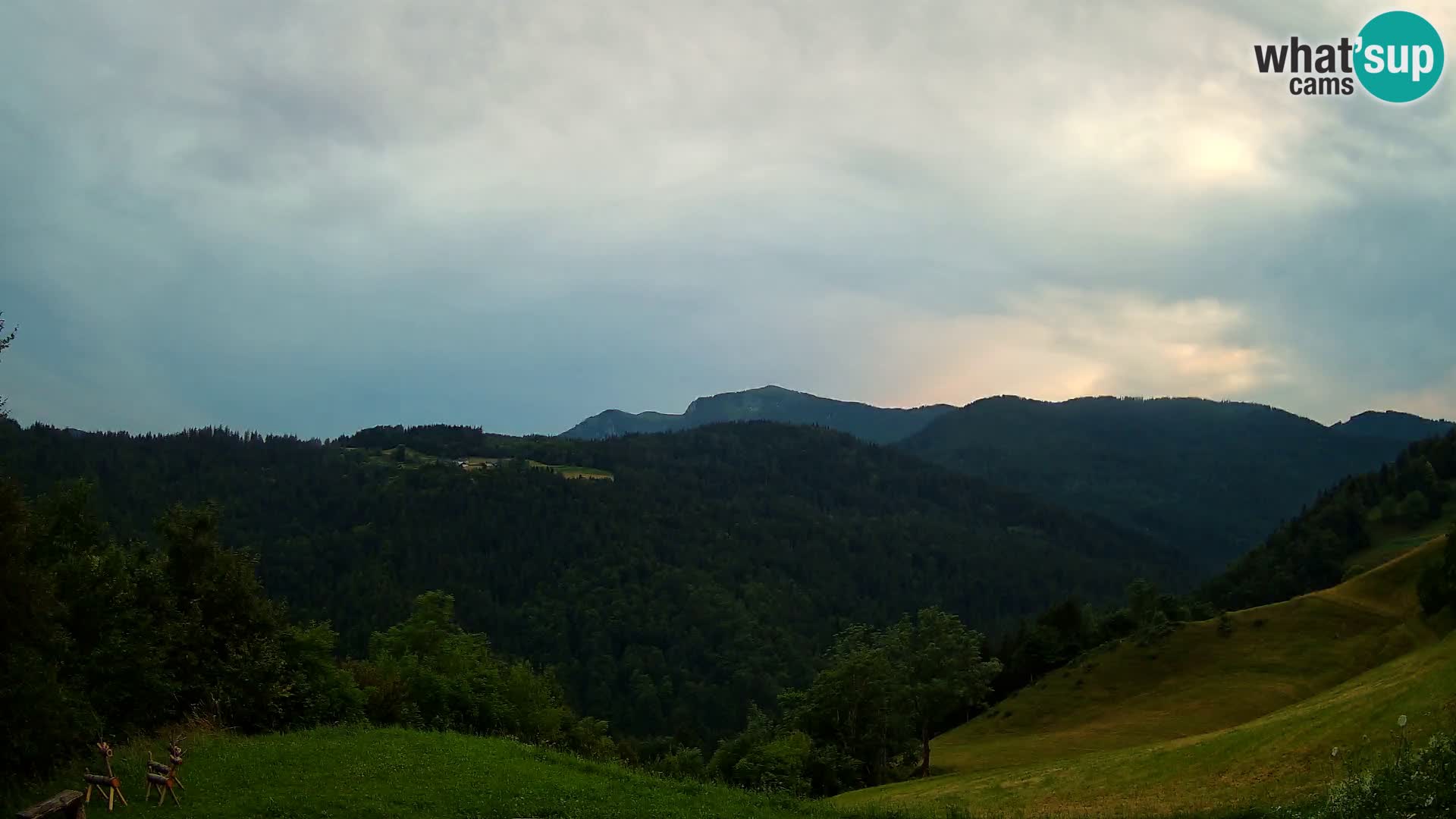 Spletna kamera Brunarica Dražgoše – Pogled v živo na Ratitovec (1666 m)