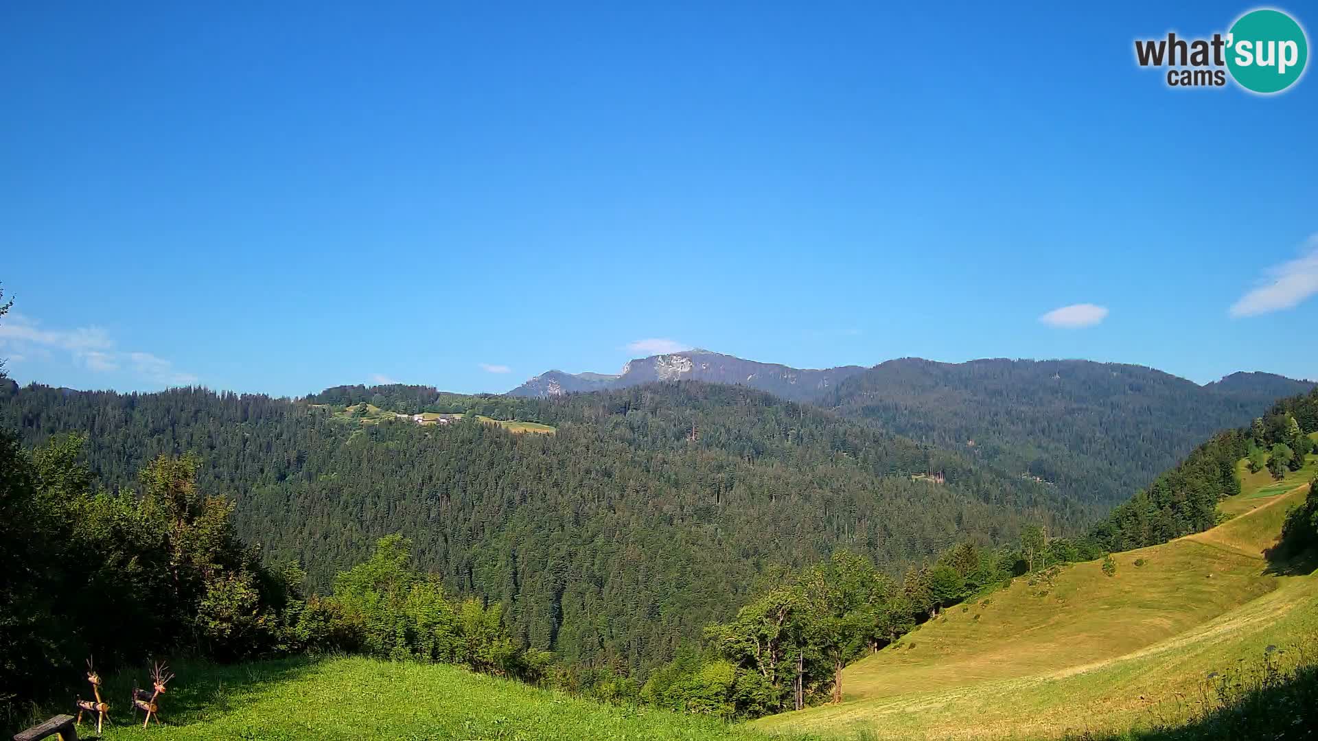 Webcam Brunarica Dražgoše – Live View of Ratitovec (1666 m)