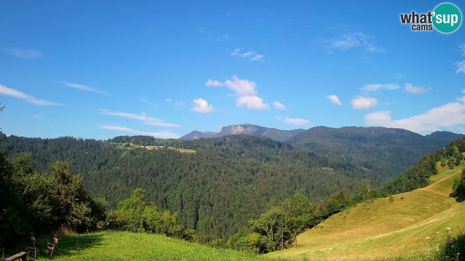 Webcam Brunarica Dražgoše – Liveblick auf Ratitovec (1666 m)