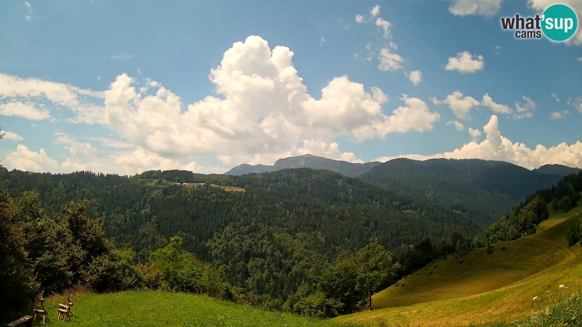 Spletna kamera Brunarica Dražgoše – Pogled v živo na Ratitovec (1666 m)
