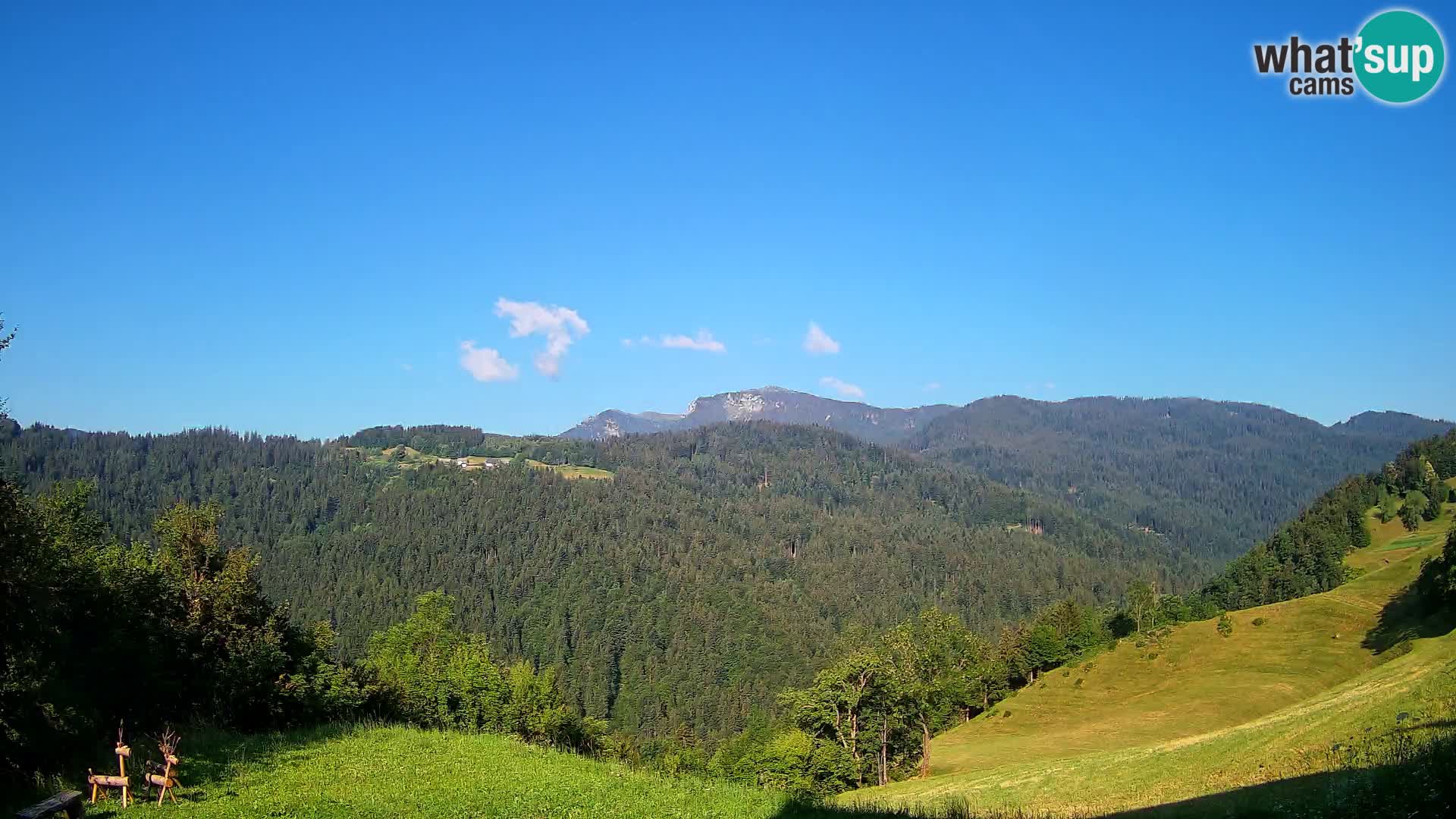 Webcam Brunarica Dražgoše – Liveblick auf Ratitovec (1666 m)