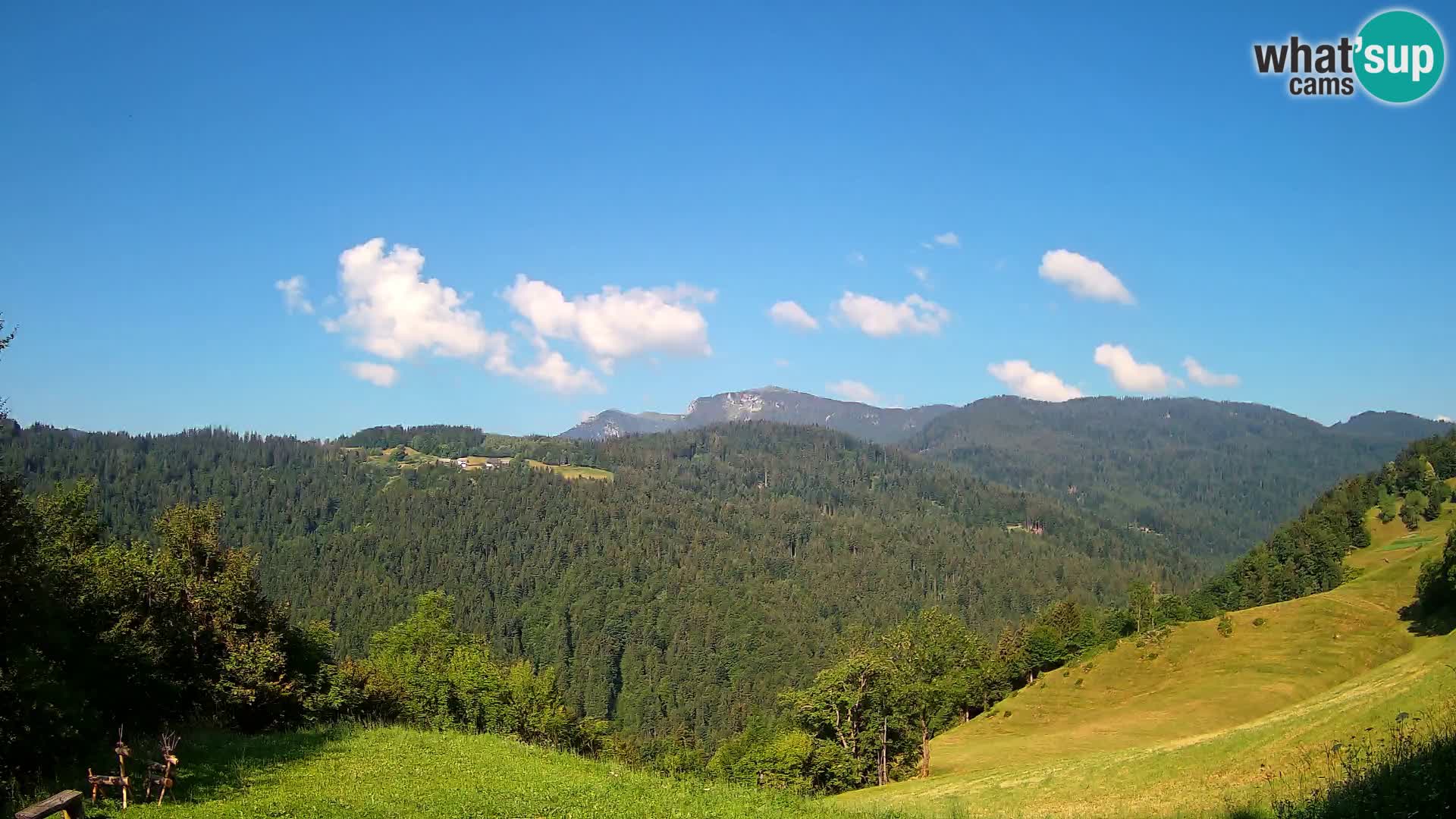 Webcam Brunarica Dražgoše – Liveblick auf Ratitovec (1666 m)
