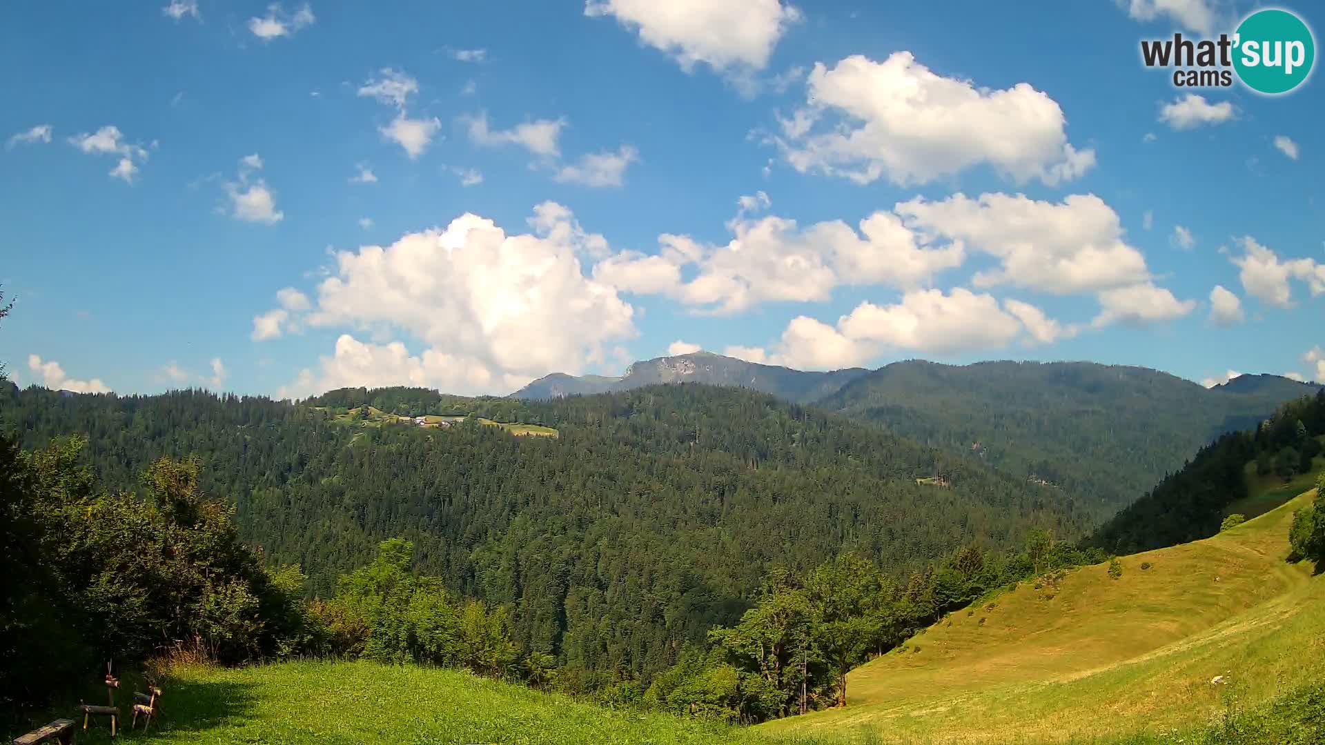Webcam Brunarica Dražgoše – Liveblick auf Ratitovec (1666 m)