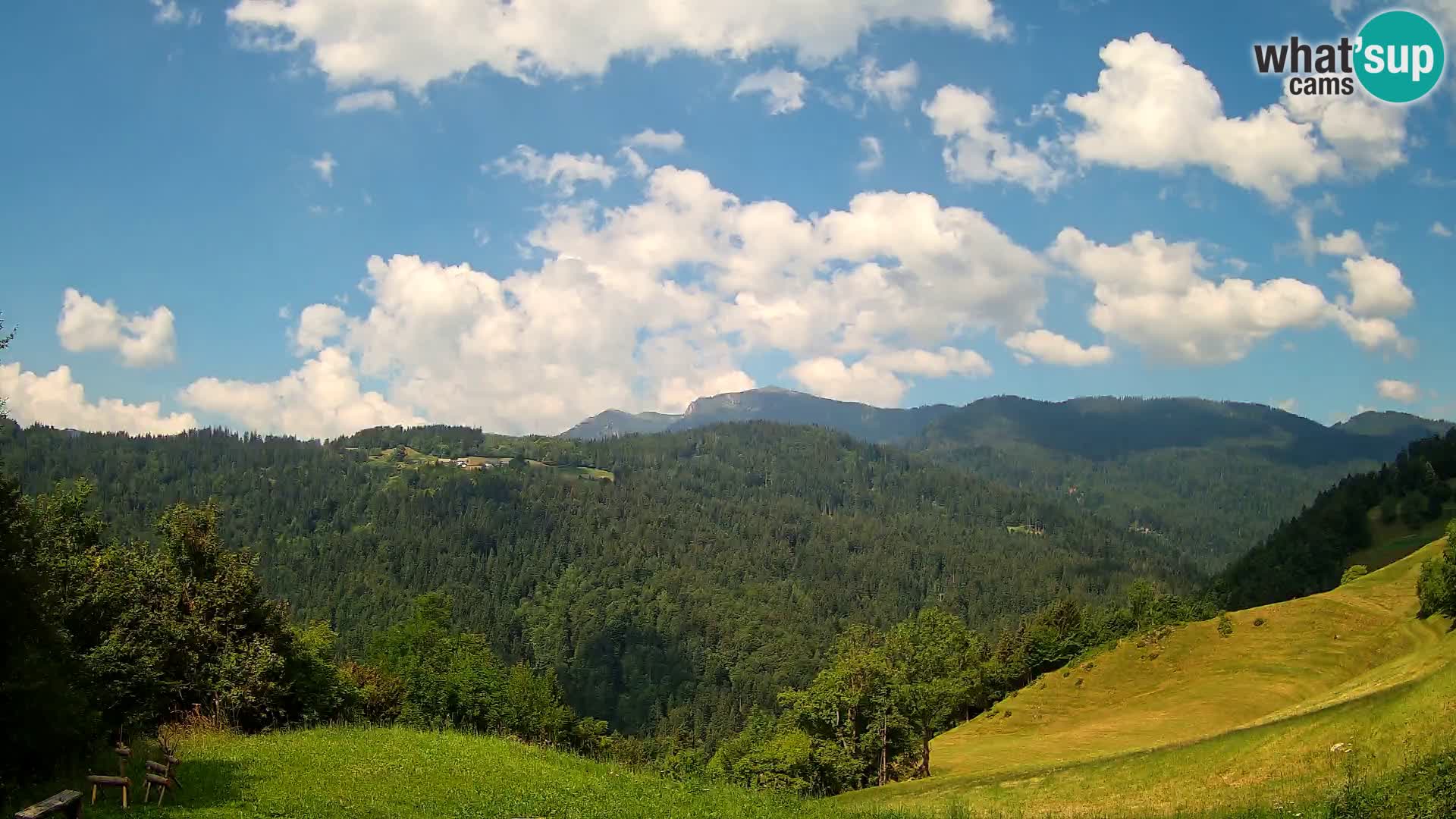 Webcam Brunarica Dražgoše – Liveblick auf Ratitovec (1666 m)