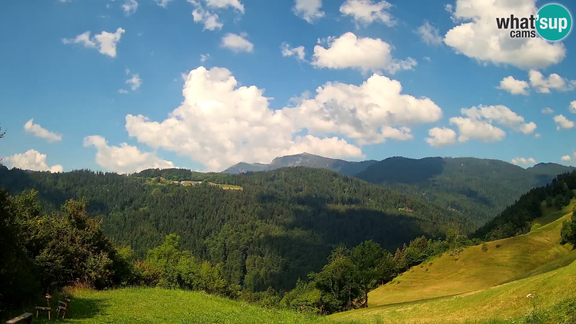 Webcam Brunarica Dražgoše – Liveblick auf Ratitovec (1666 m)