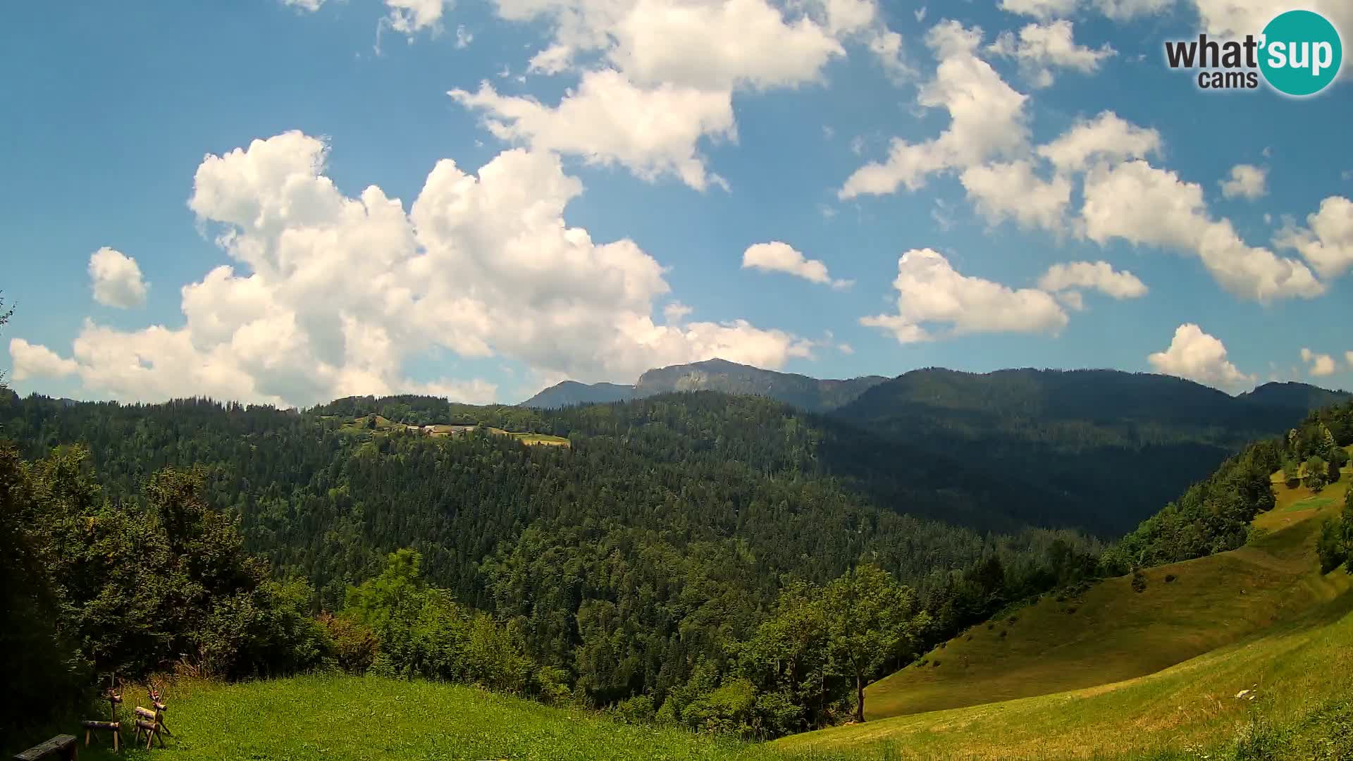 Spletna kamera Brunarica Dražgoše – Pogled v živo na Ratitovec (1666 m)