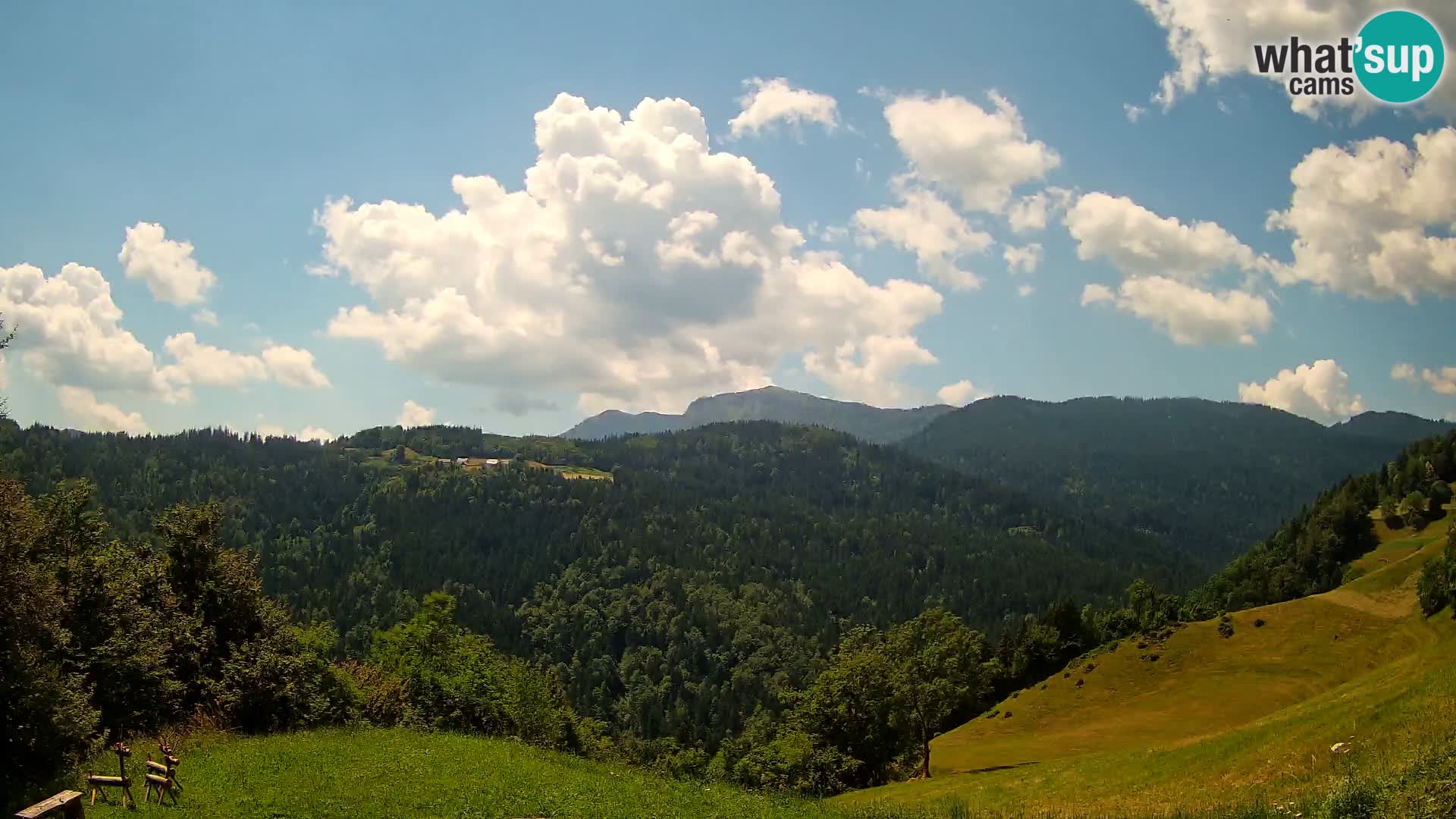 Webcam Brunarica Dražgoše – Liveblick auf Ratitovec (1666 m)