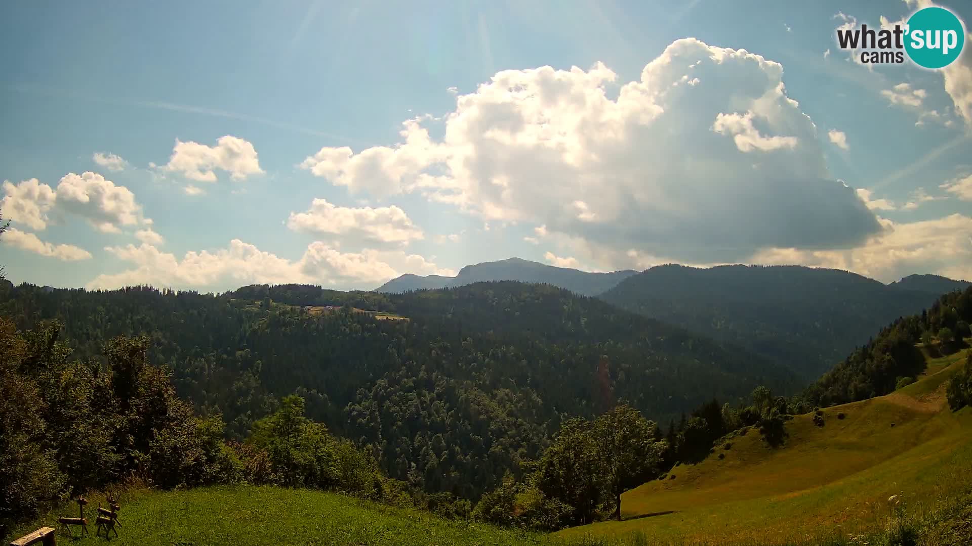 Webcam Brunarica Dražgoše – Live View of Ratitovec (1666 m)