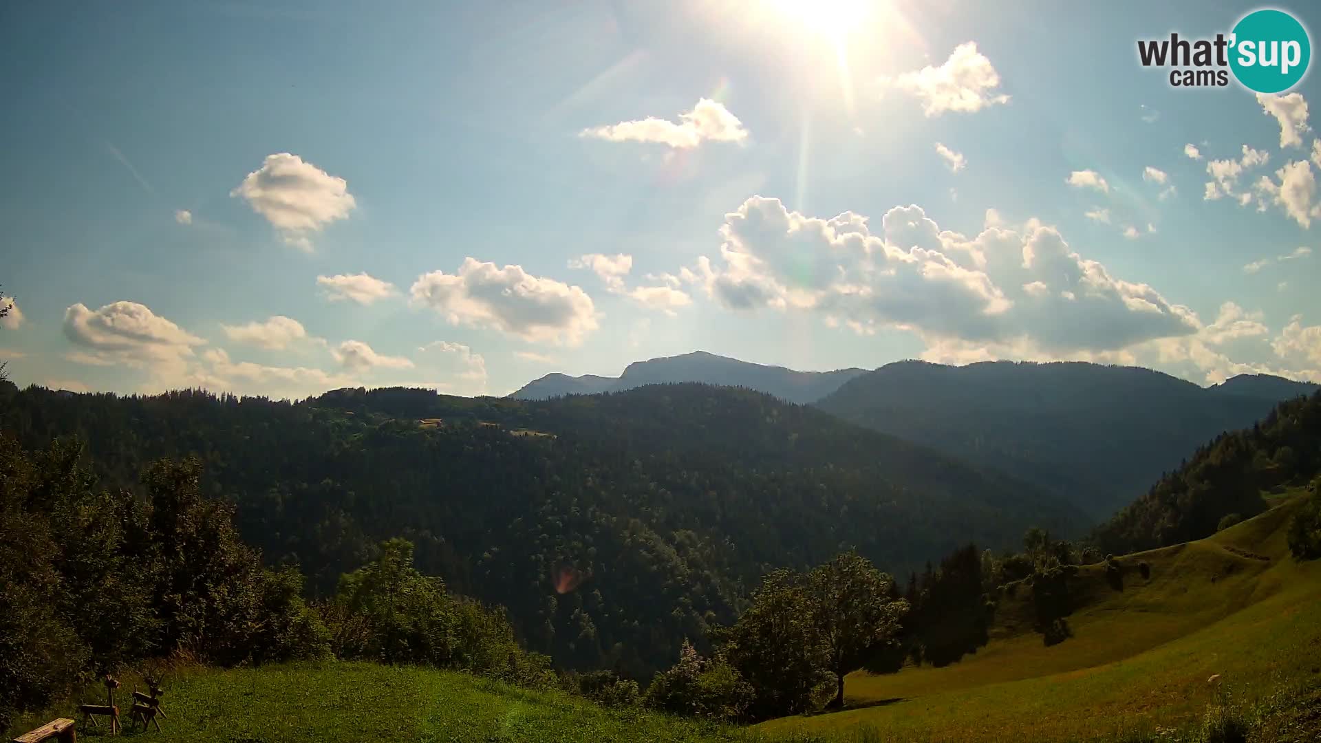 Webcam Brunarica Dražgoše – Live View of Ratitovec (1666 m)