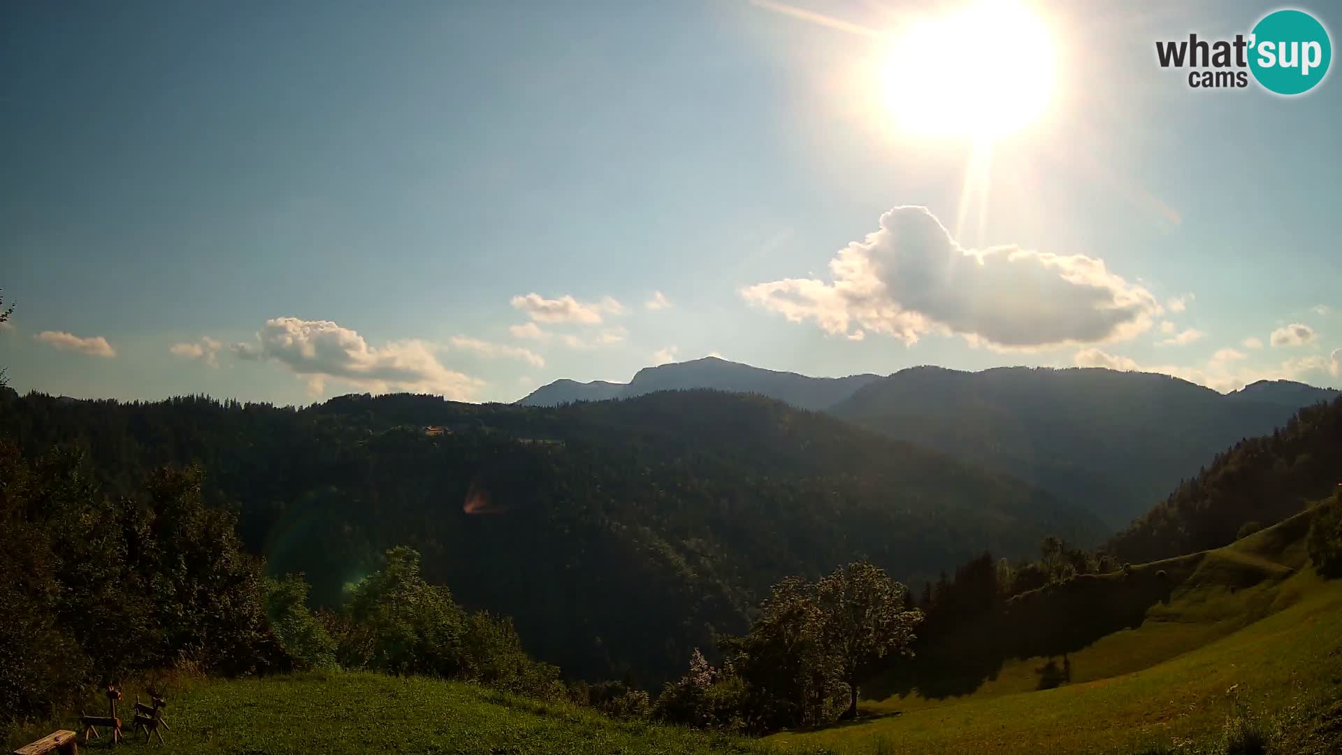 Webcam Brunarica Dražgoše – Live View of Ratitovec (1666 m)