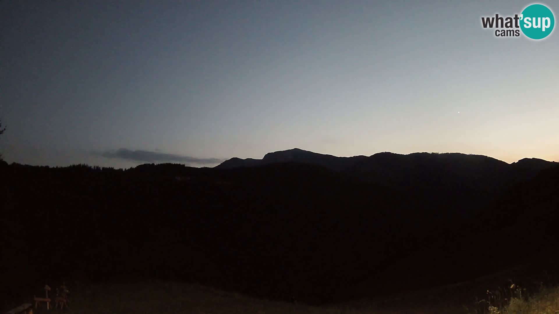 Webcam Brunarica Dražgoše – Vista live sul Ratitovec (1666 m)