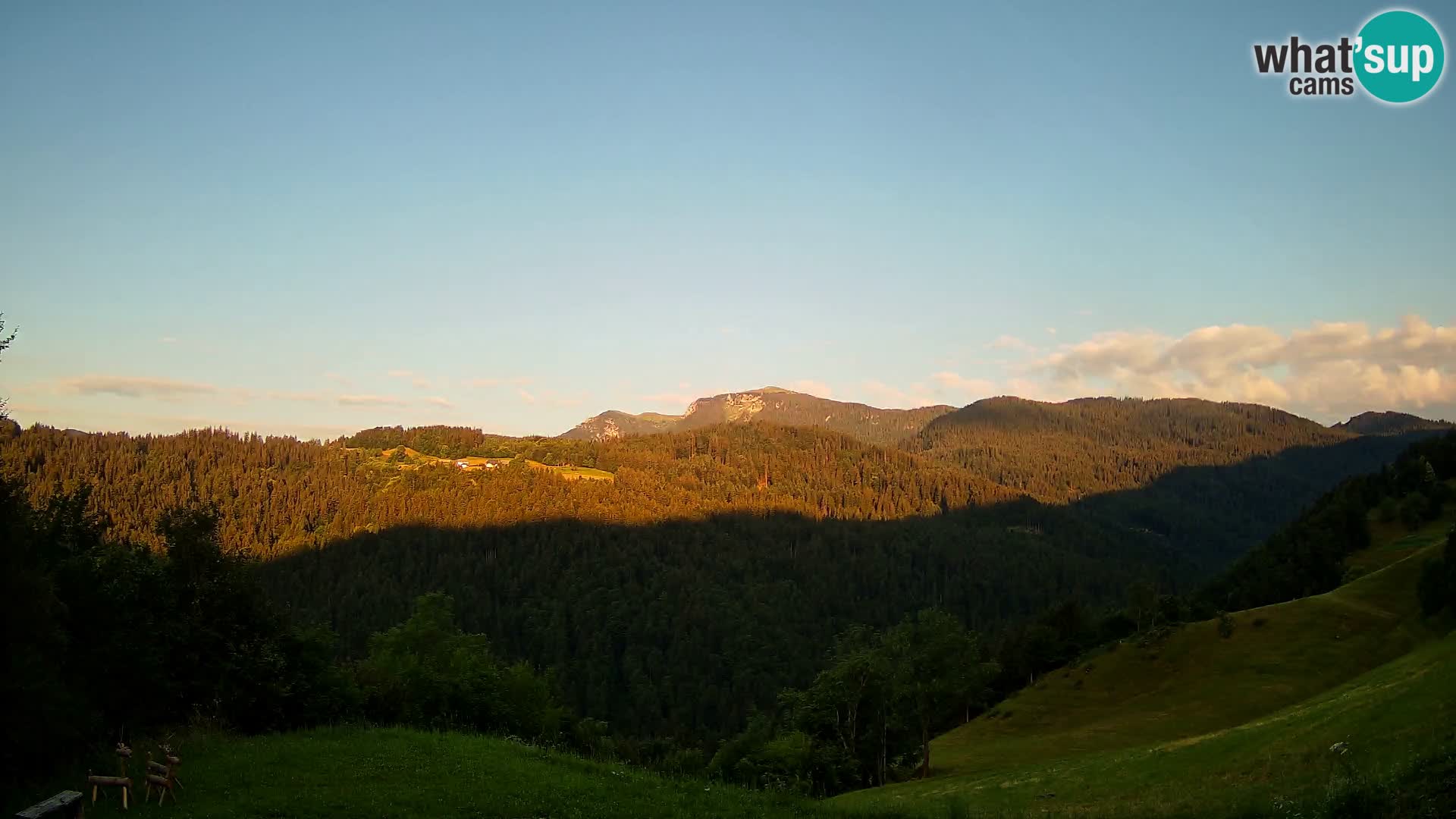 Webcam Brunarica Dražgoše – Live View of Ratitovec (1666 m)