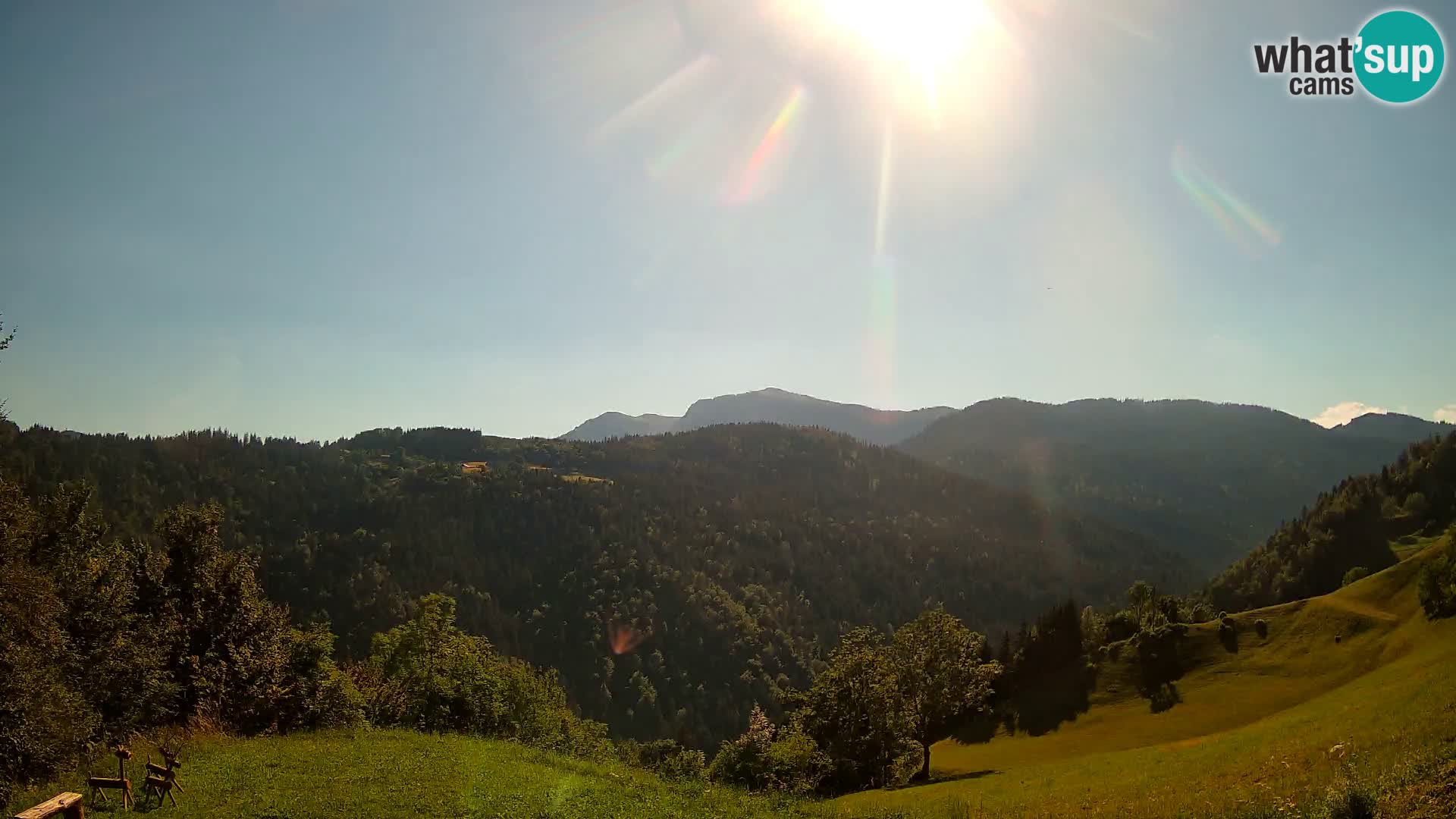 Webcam Brunarica Dražgoše – Live View of Ratitovec (1666 m)