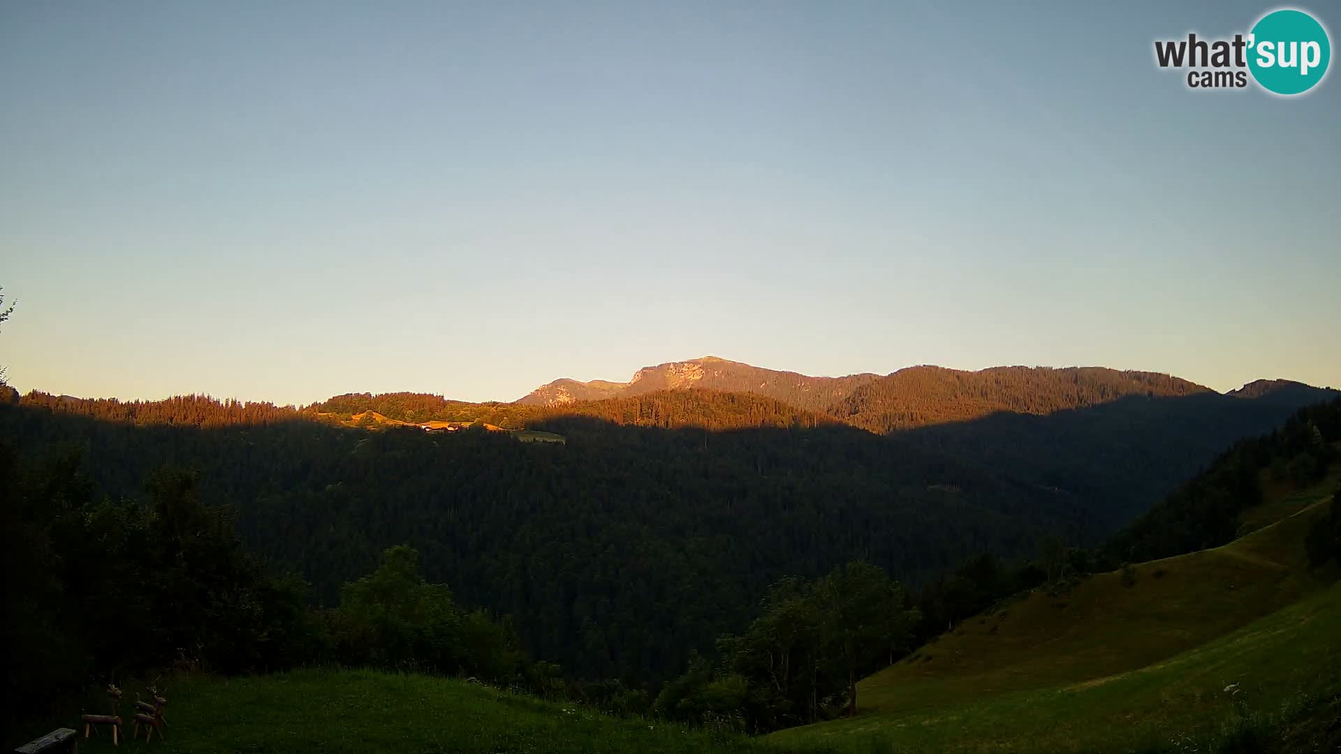 Web kamera Brunarica Dražgoše – Pogled uživo na Ratitovec (1666 m)