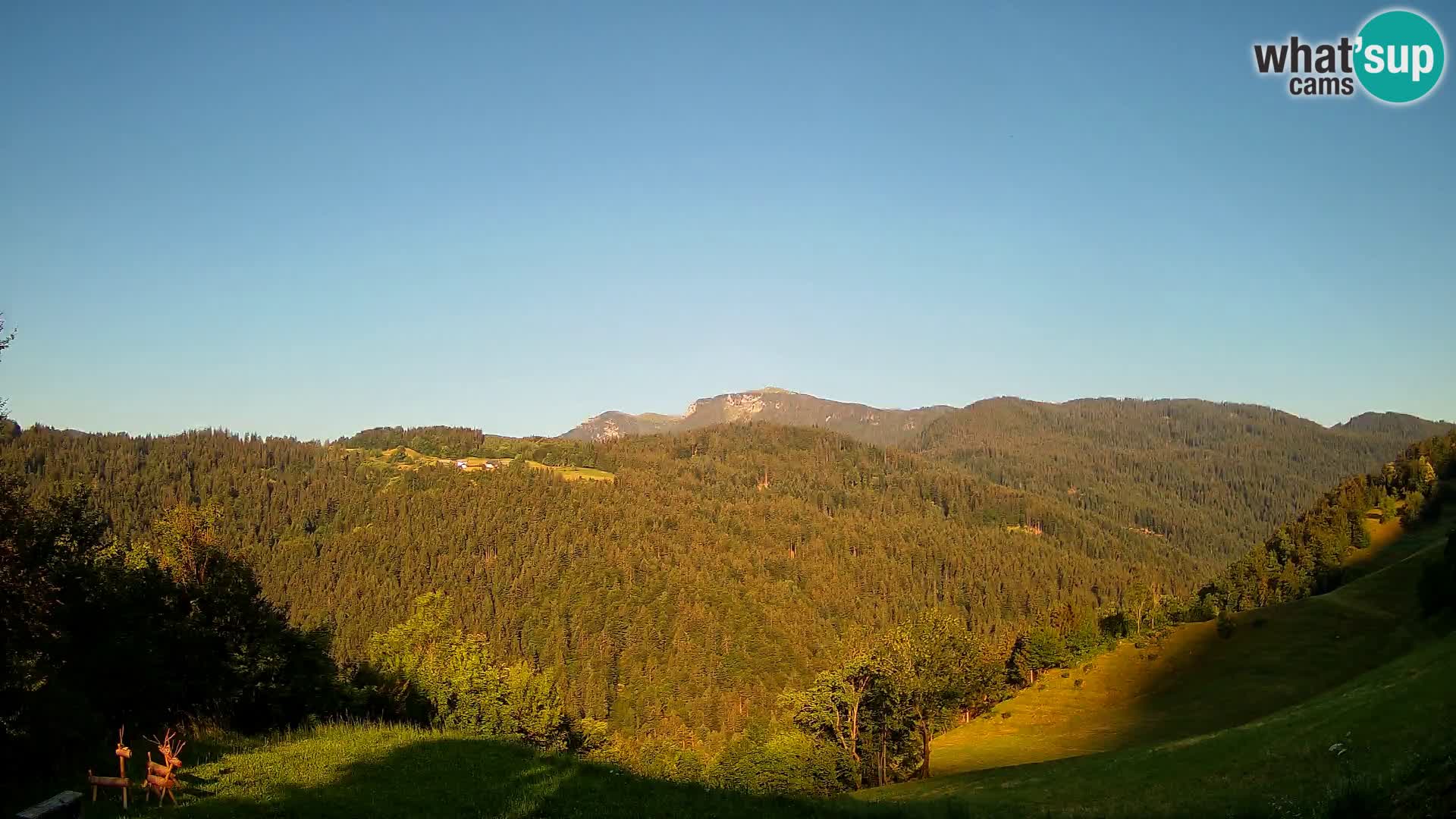 Webcam Brunarica Dražgoše – Live View of Ratitovec (1666 m)