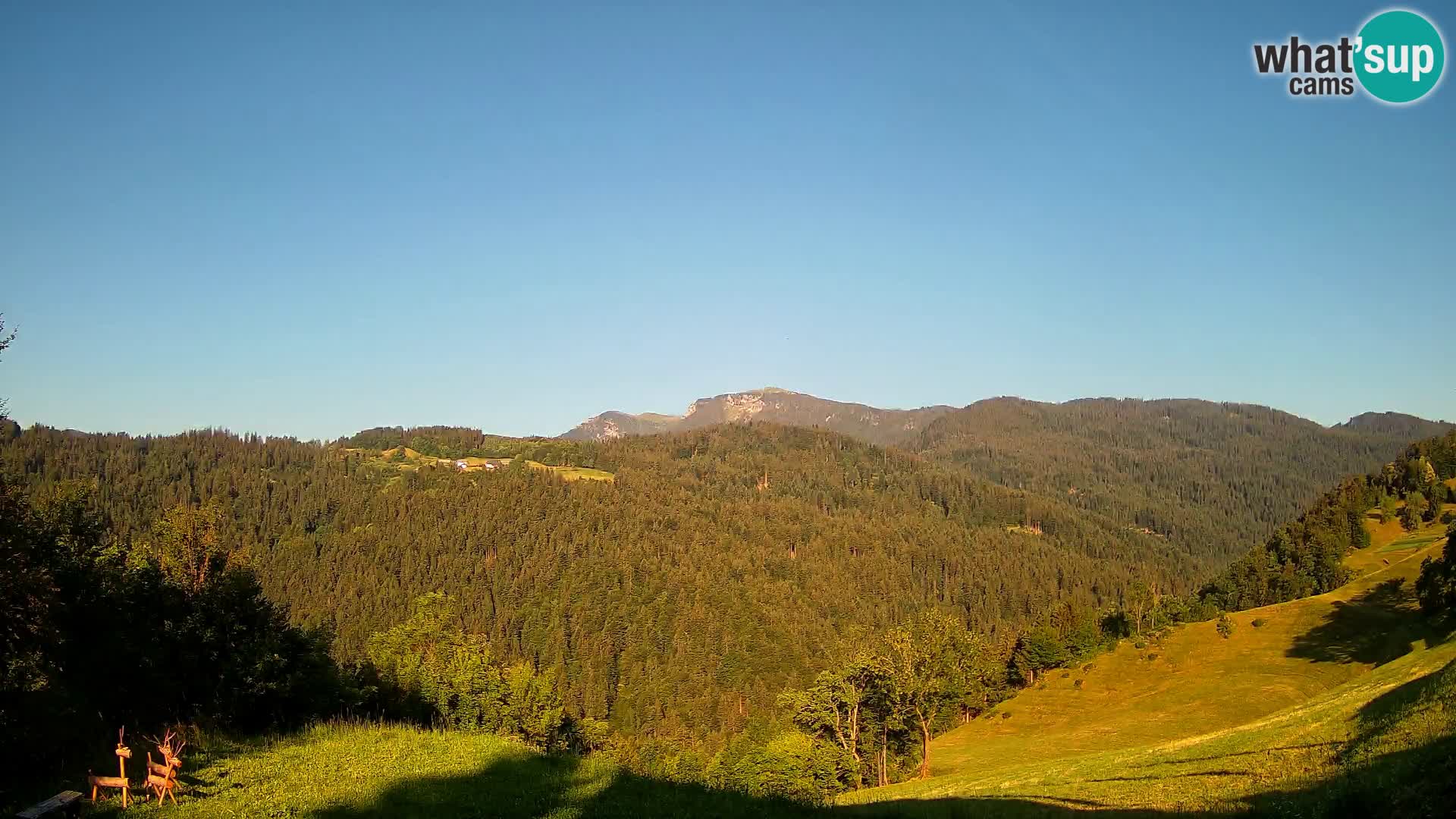 Web kamera Brunarica Dražgoše – Pogled uživo na Ratitovec (1666 m)