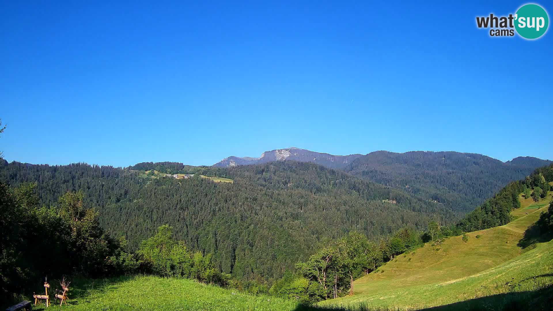 Web kamera Brunarica Dražgoše – Pogled uživo na Ratitovec (1666 m)
