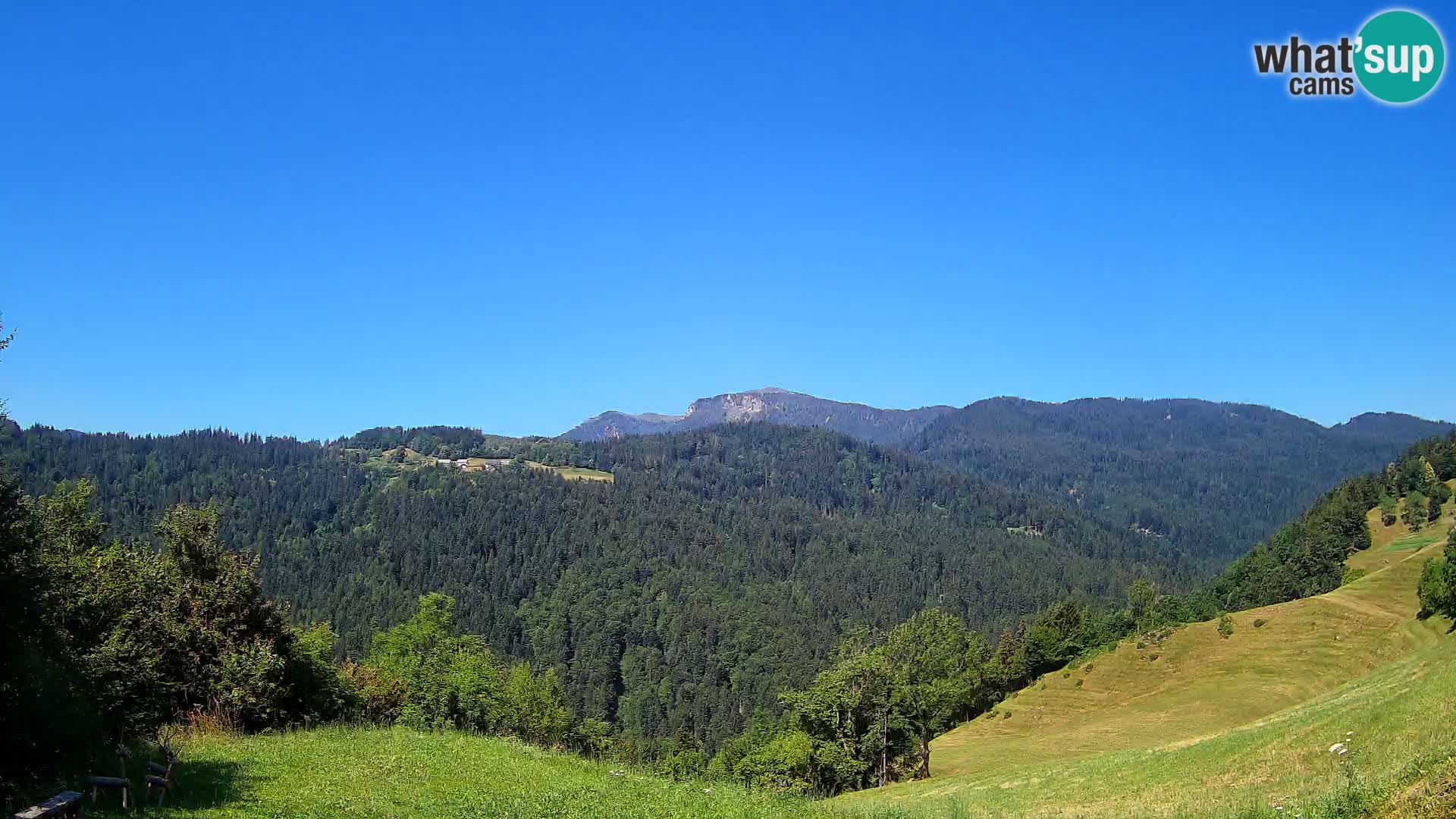 Web kamera Brunarica Dražgoše – Pogled uživo na Ratitovec (1666 m)