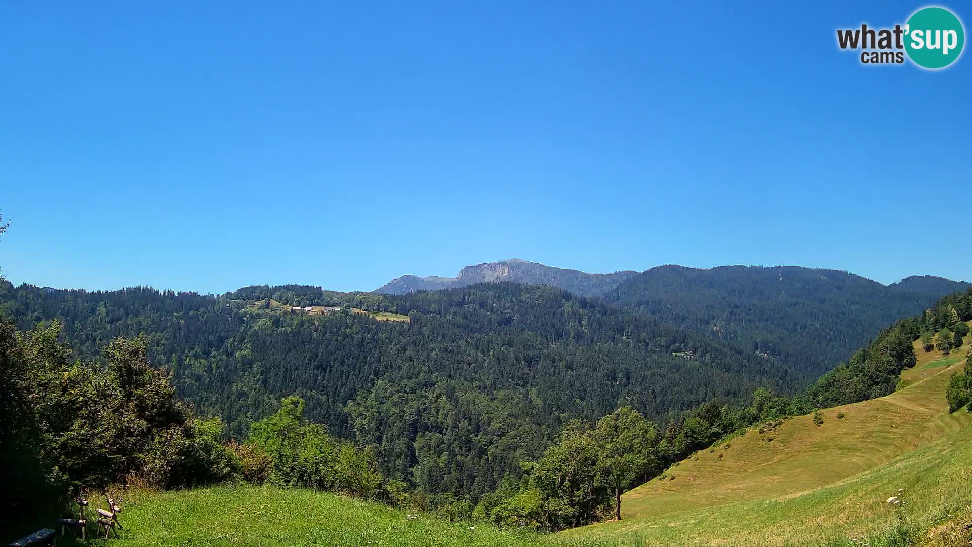 Webcam Brunarica Dražgoše – Vista live sul Ratitovec (1666 m)