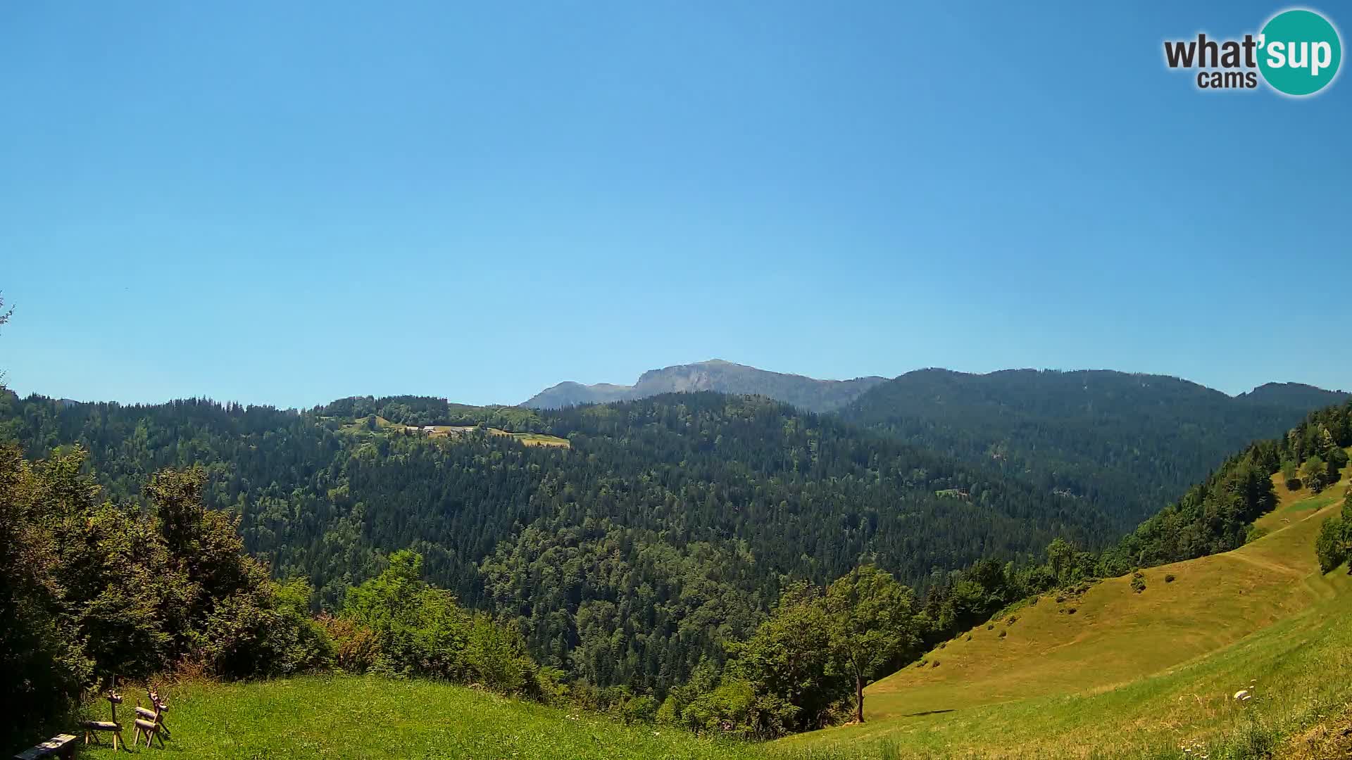 Web kamera Brunarica Dražgoše – Pogled uživo na Ratitovec (1666 m)