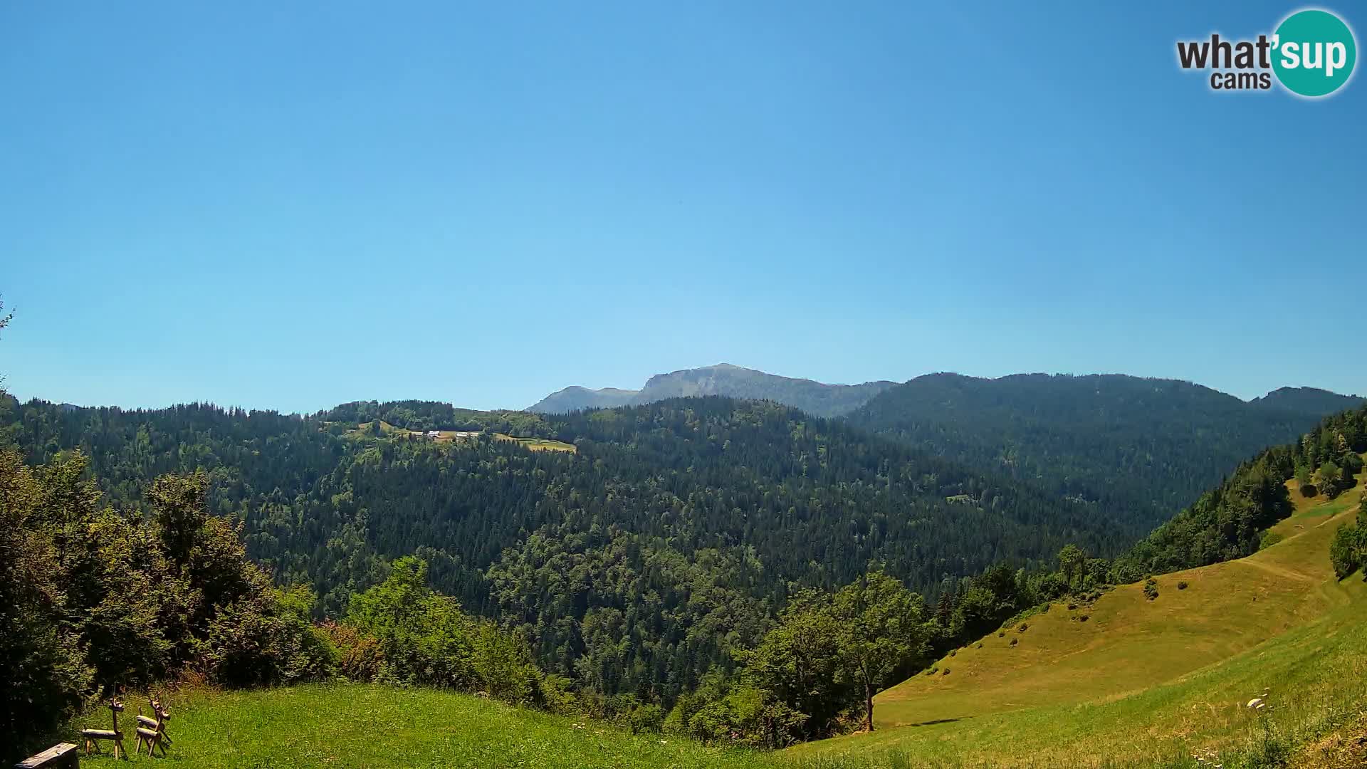 Webcam Brunarica Dražgoše – Vista live sul Ratitovec (1666 m)