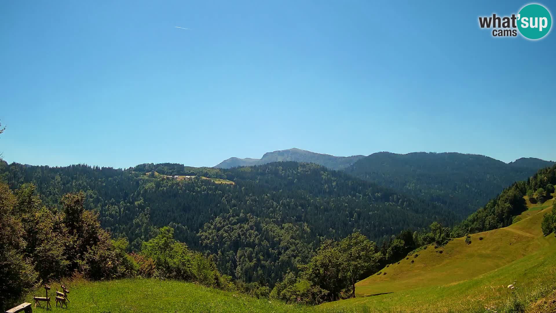 Webcam Brunarica Dražgoše – Live View of Ratitovec (1666 m)