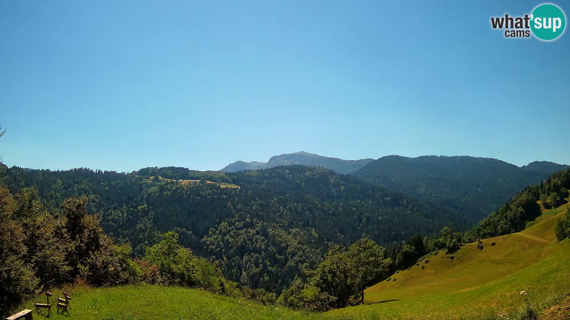 Webcam Brunarica Dražgoše – Live View of Ratitovec (1666 m)
