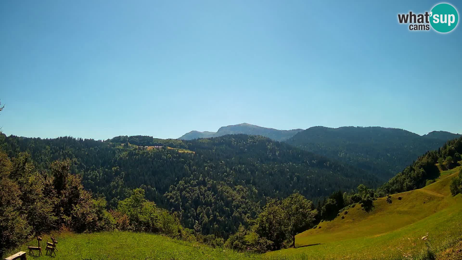 Webcam Brunarica Dražgoše – Liveblick auf Ratitovec (1666 m)