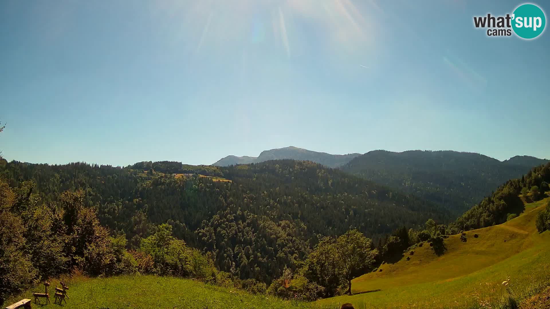 Webcam Brunarica Dražgoše – Live View of Ratitovec (1666 m)