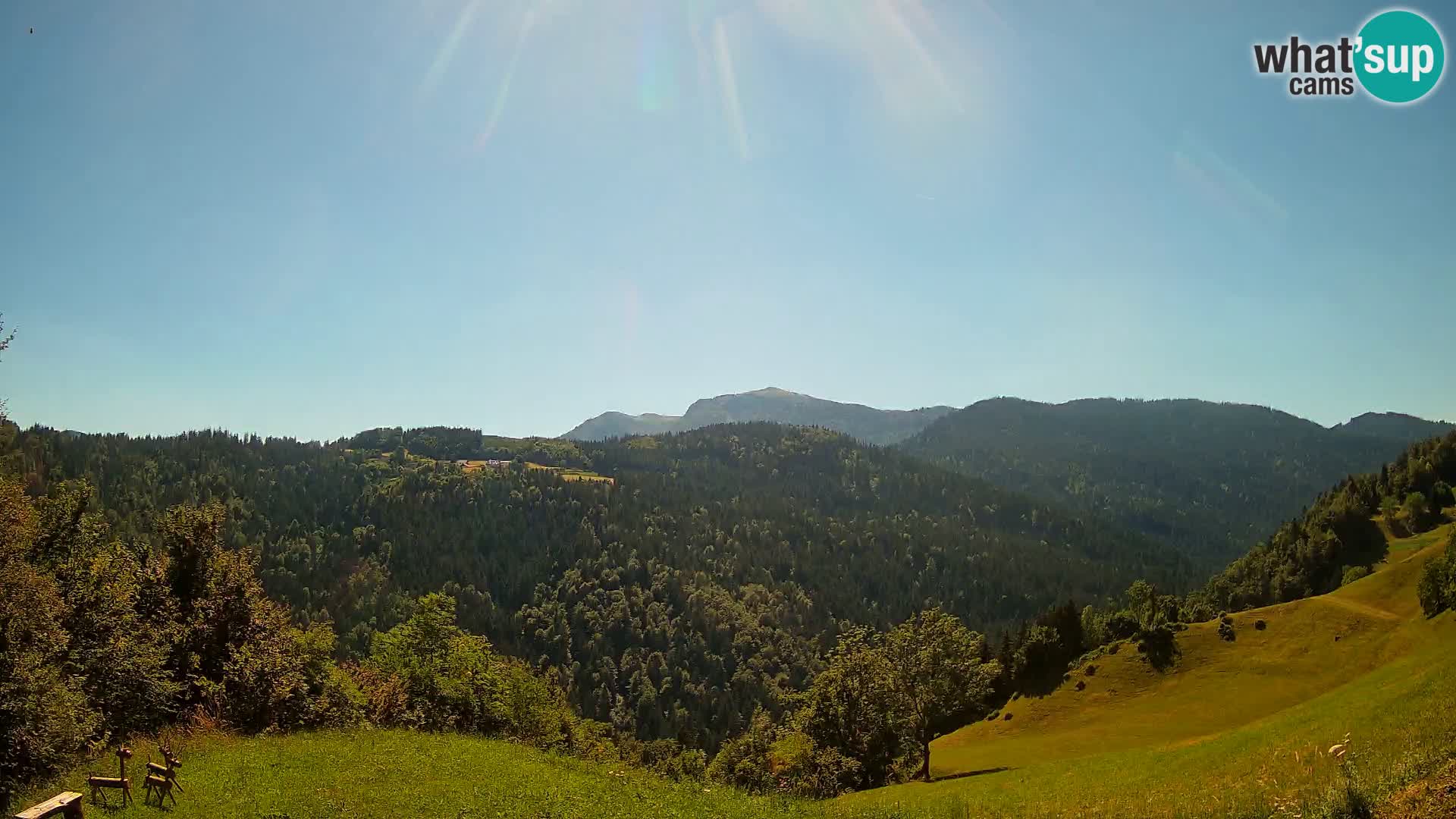 Webcam Brunarica Dražgoše – Liveblick auf Ratitovec (1666 m)