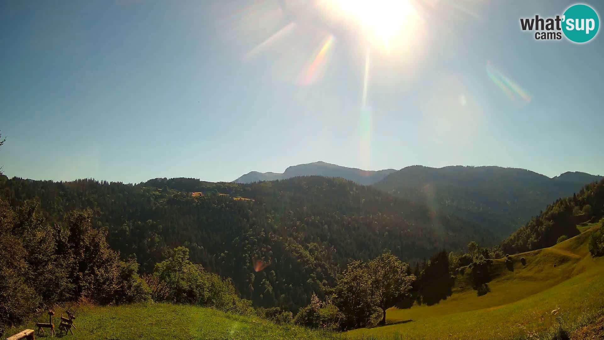 Webcam Brunarica Dražgoše – Vista live sul Ratitovec (1666 m)
