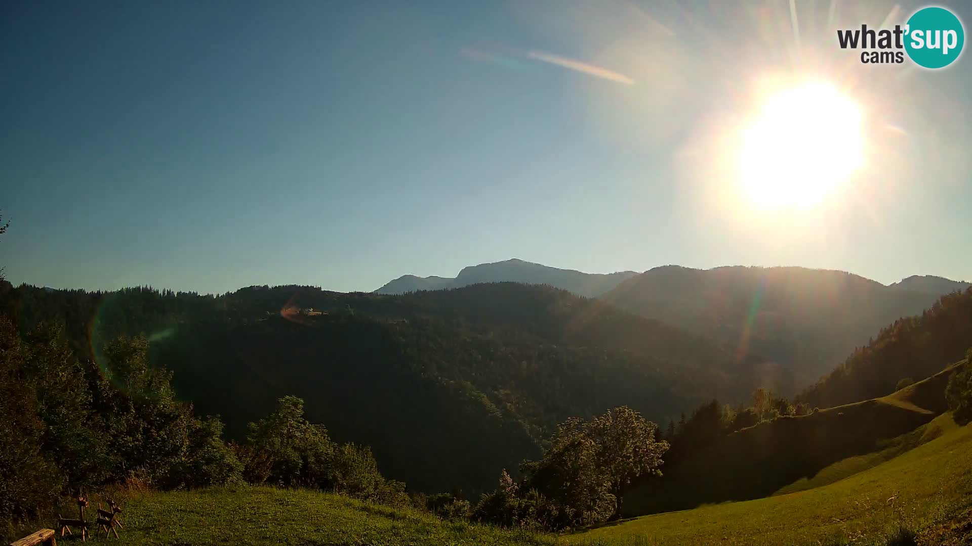 Spletna kamera Brunarica Dražgoše – Pogled v živo na Ratitovec (1666 m)