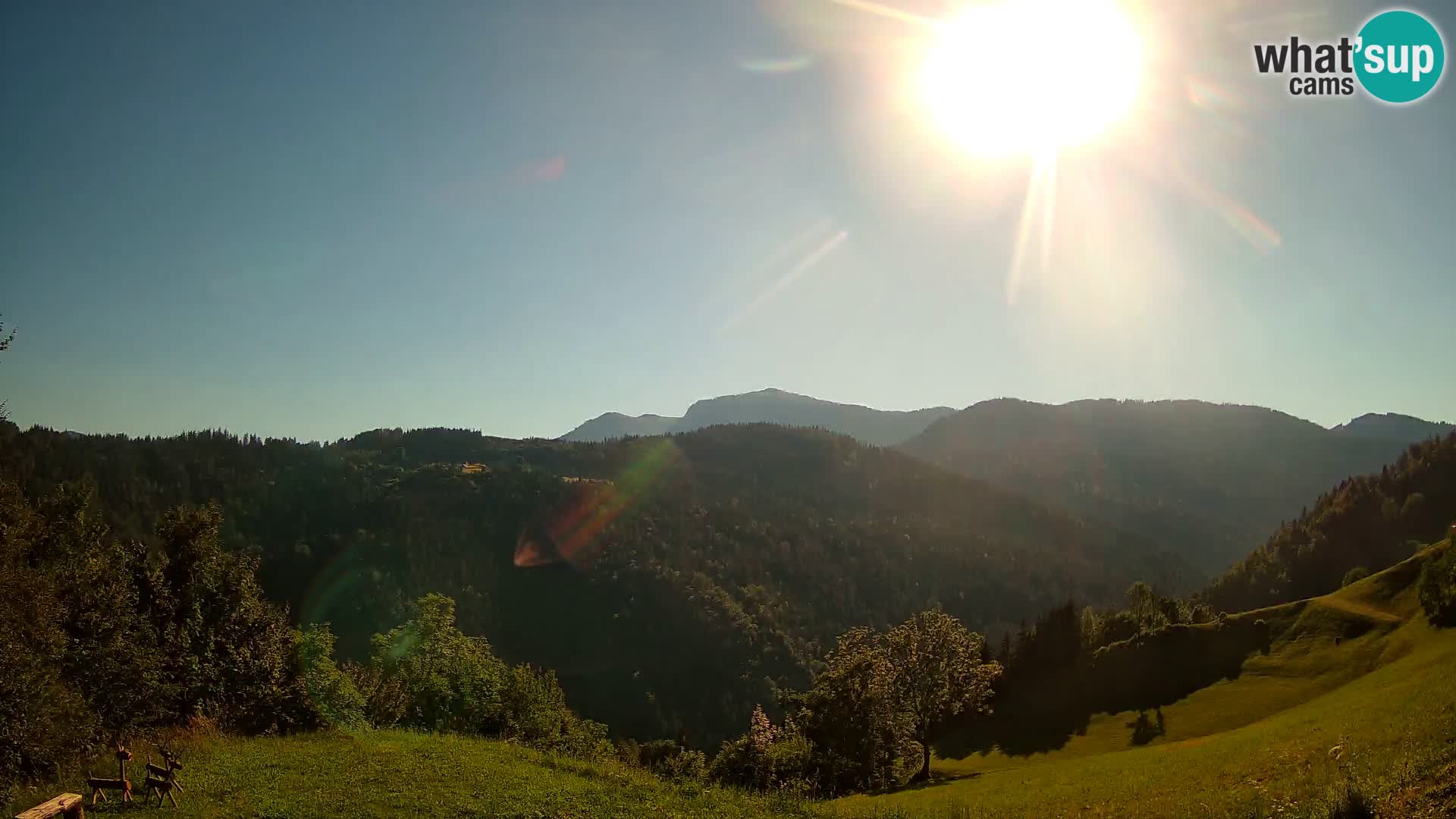 Webcam Brunarica Dražgoše – Live View of Ratitovec (1666 m)