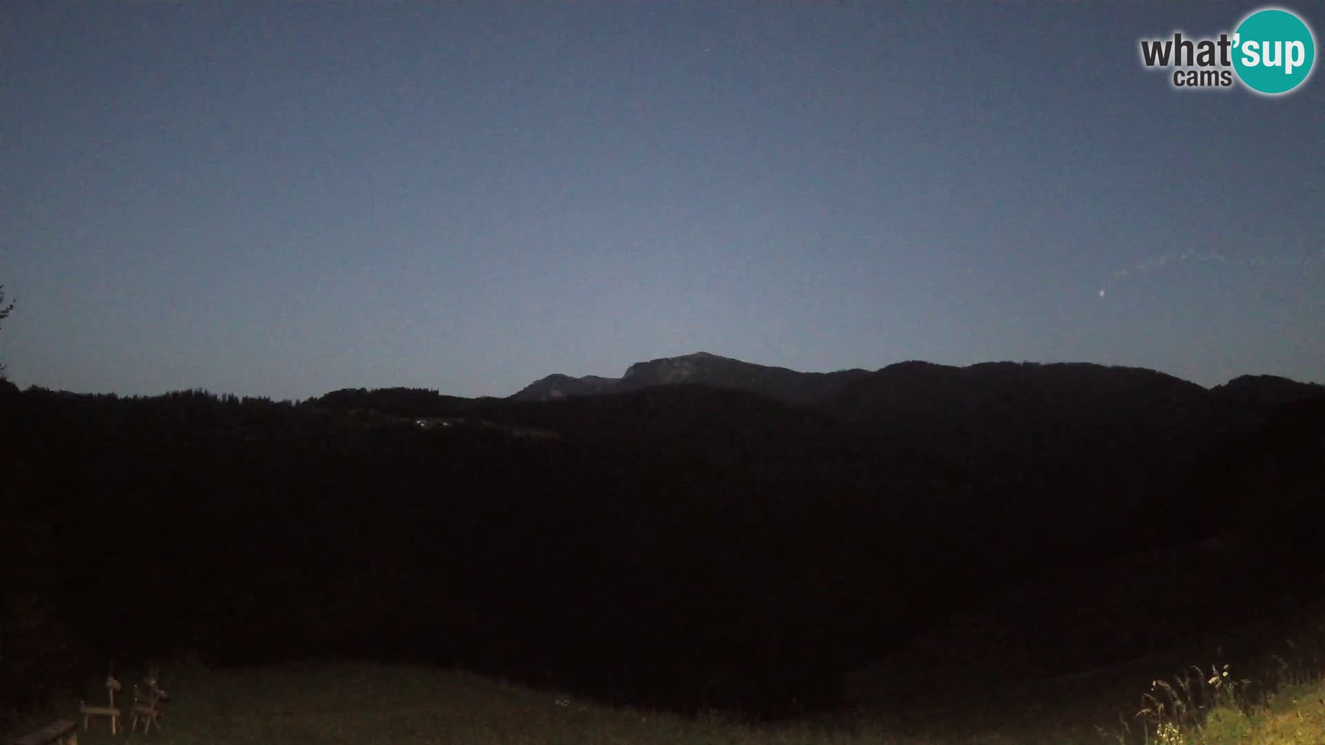 Spletna kamera Brunarica Dražgoše – Pogled v živo na Ratitovec (1666 m)