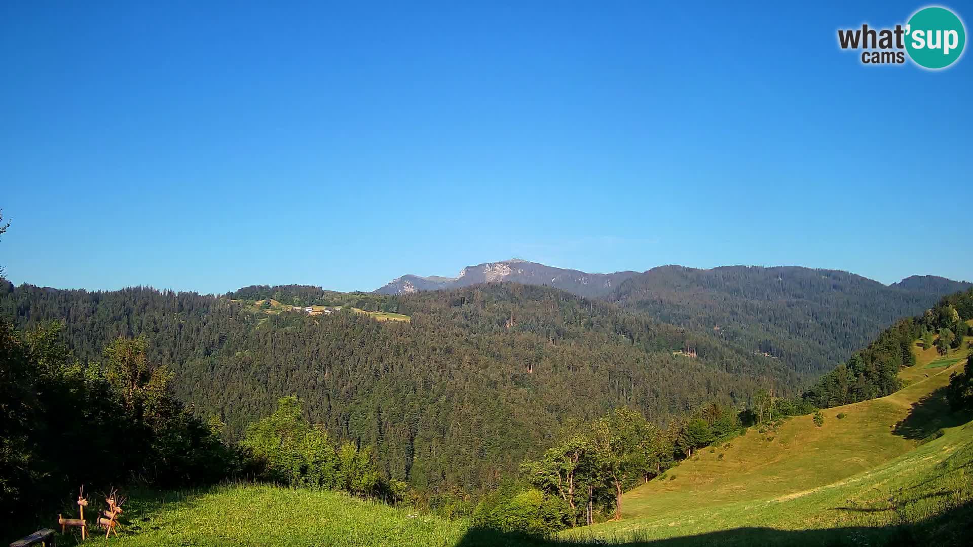 Webcam Brunarica Dražgoše – Live View of Ratitovec (1666 m)