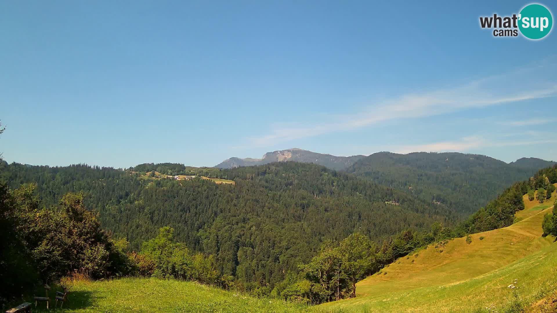 Webcam Brunarica Dražgoše – Live View of Ratitovec (1666 m)