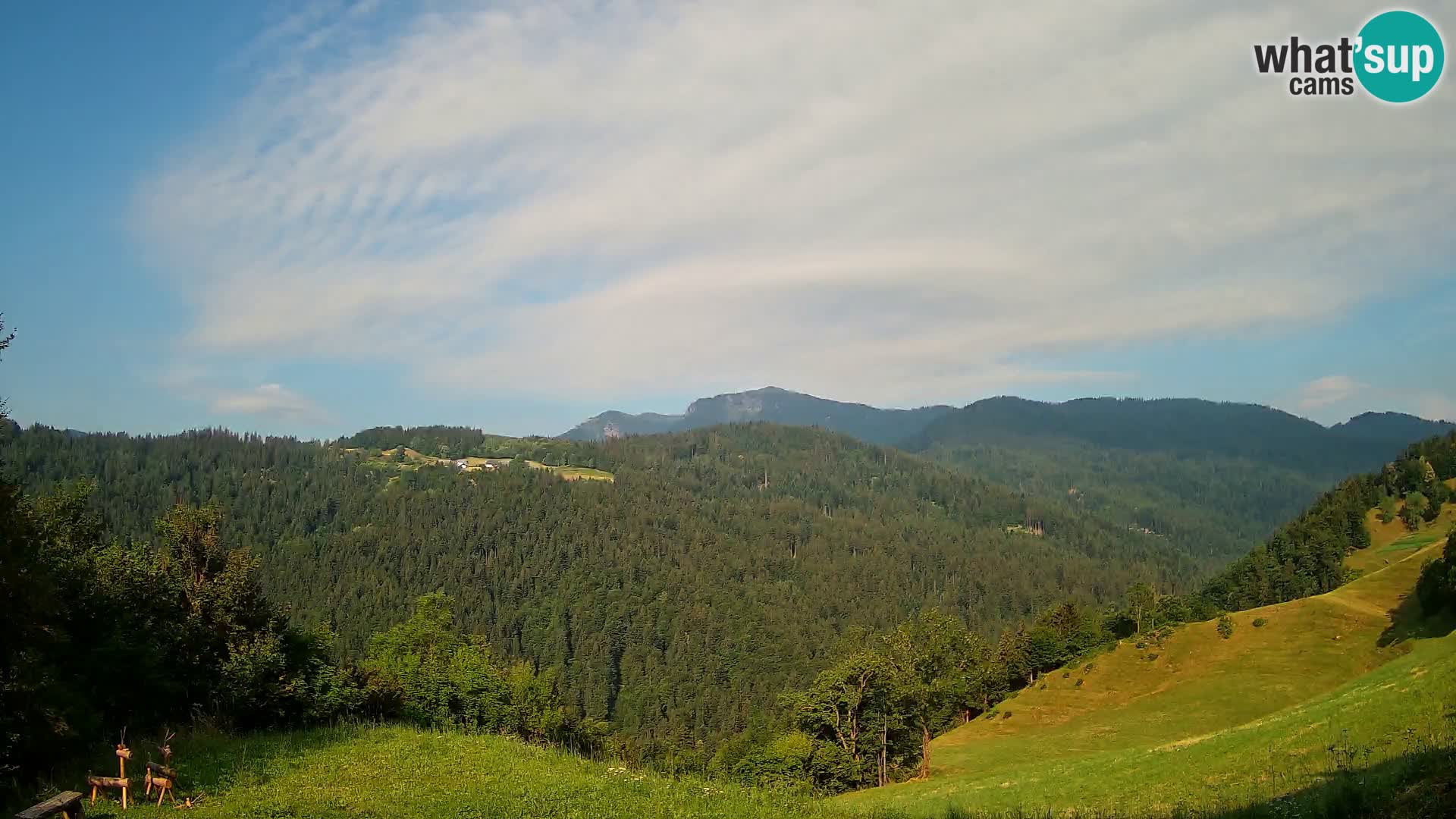 Webcam Brunarica Dražgoše – Live View of Ratitovec (1666 m)