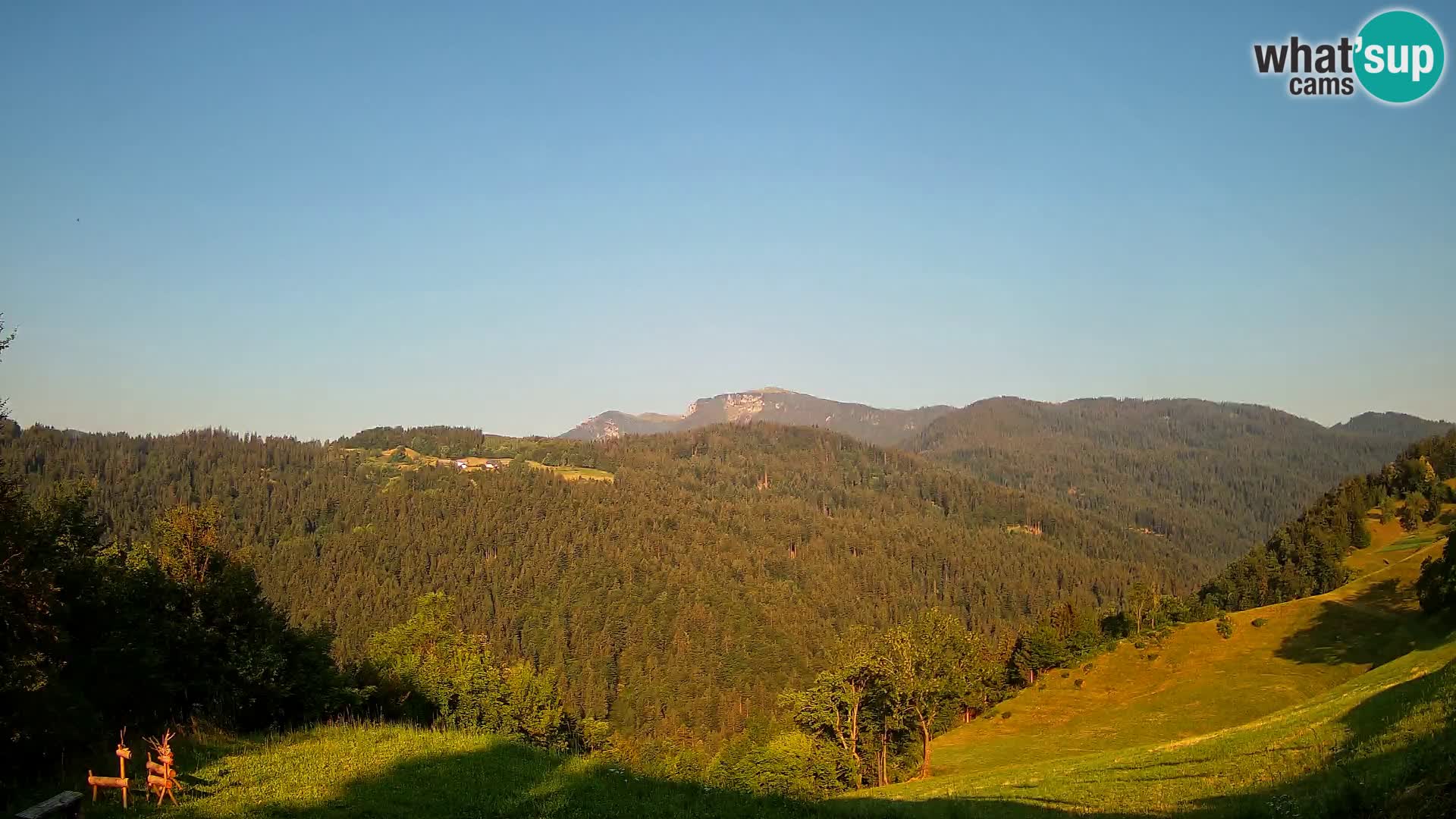 Webcam Brunarica Dražgoše – Live View of Ratitovec (1666 m)