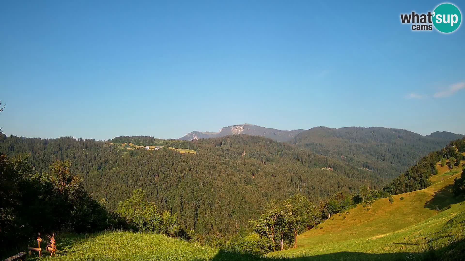 Webcam Brunarica Dražgoše – Live View of Ratitovec (1666 m)